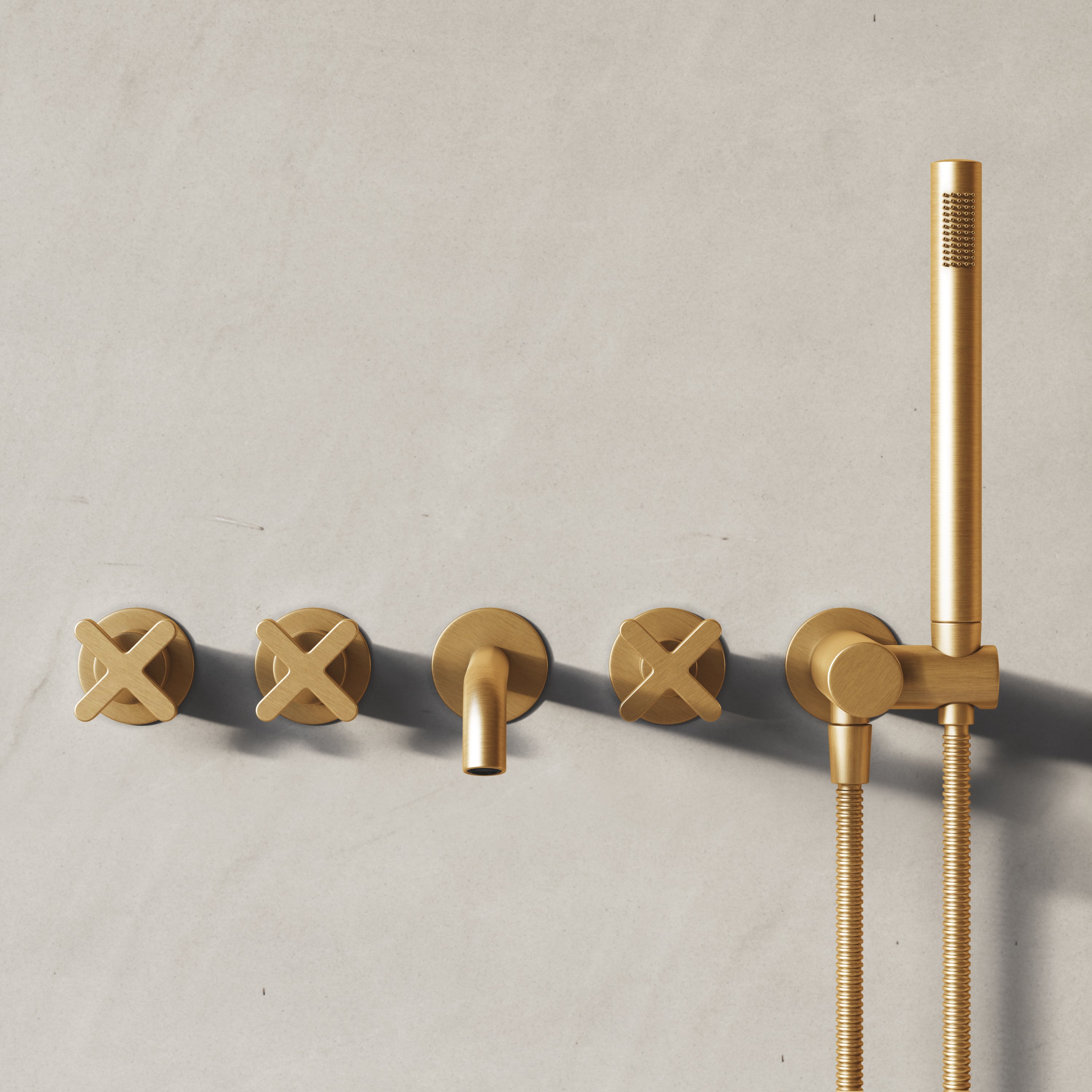 Image of Axiom Wall Mounted Bath Mixer with Hand Shower