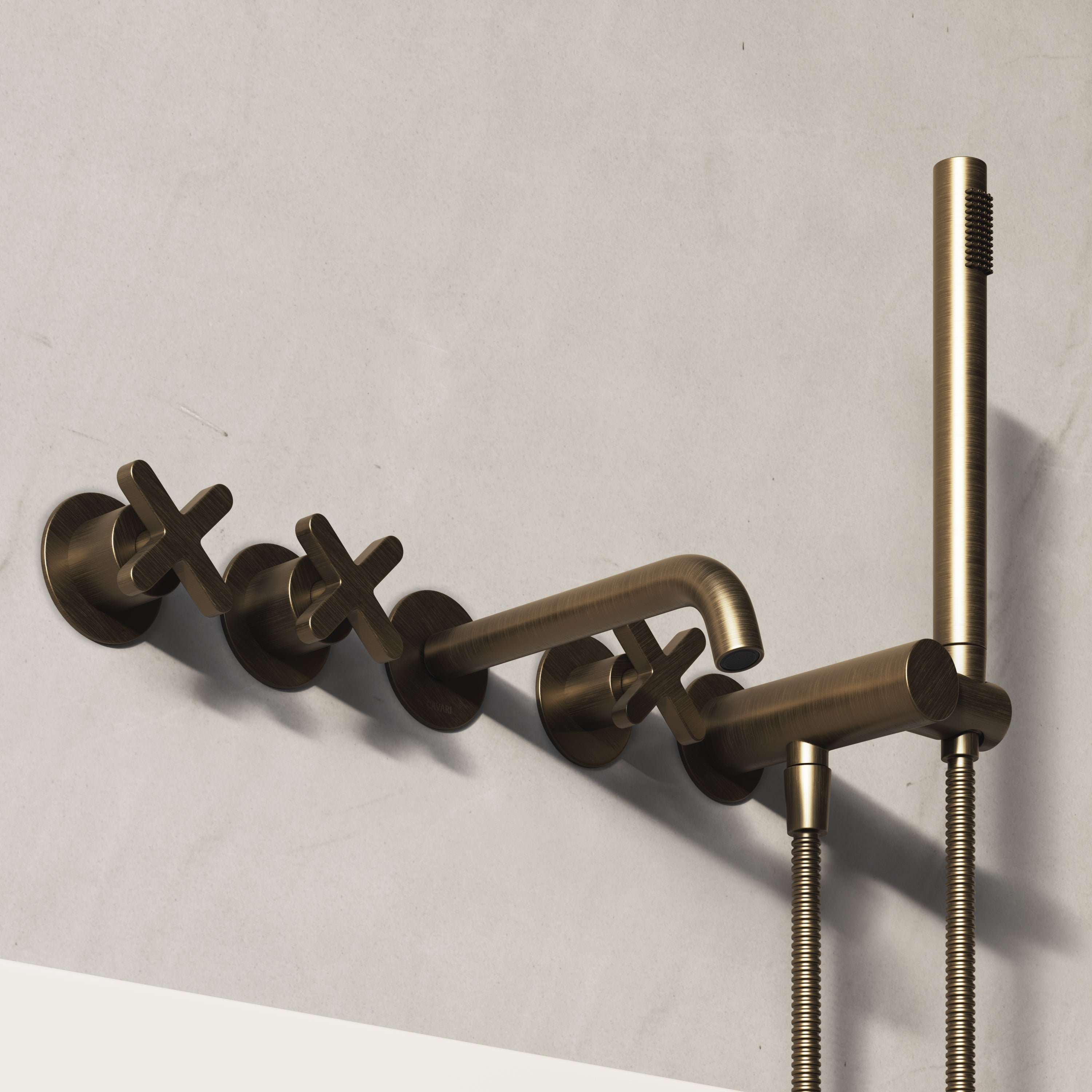 Image of Axiom Wall Mounted Bath Mixer with Hand Shower