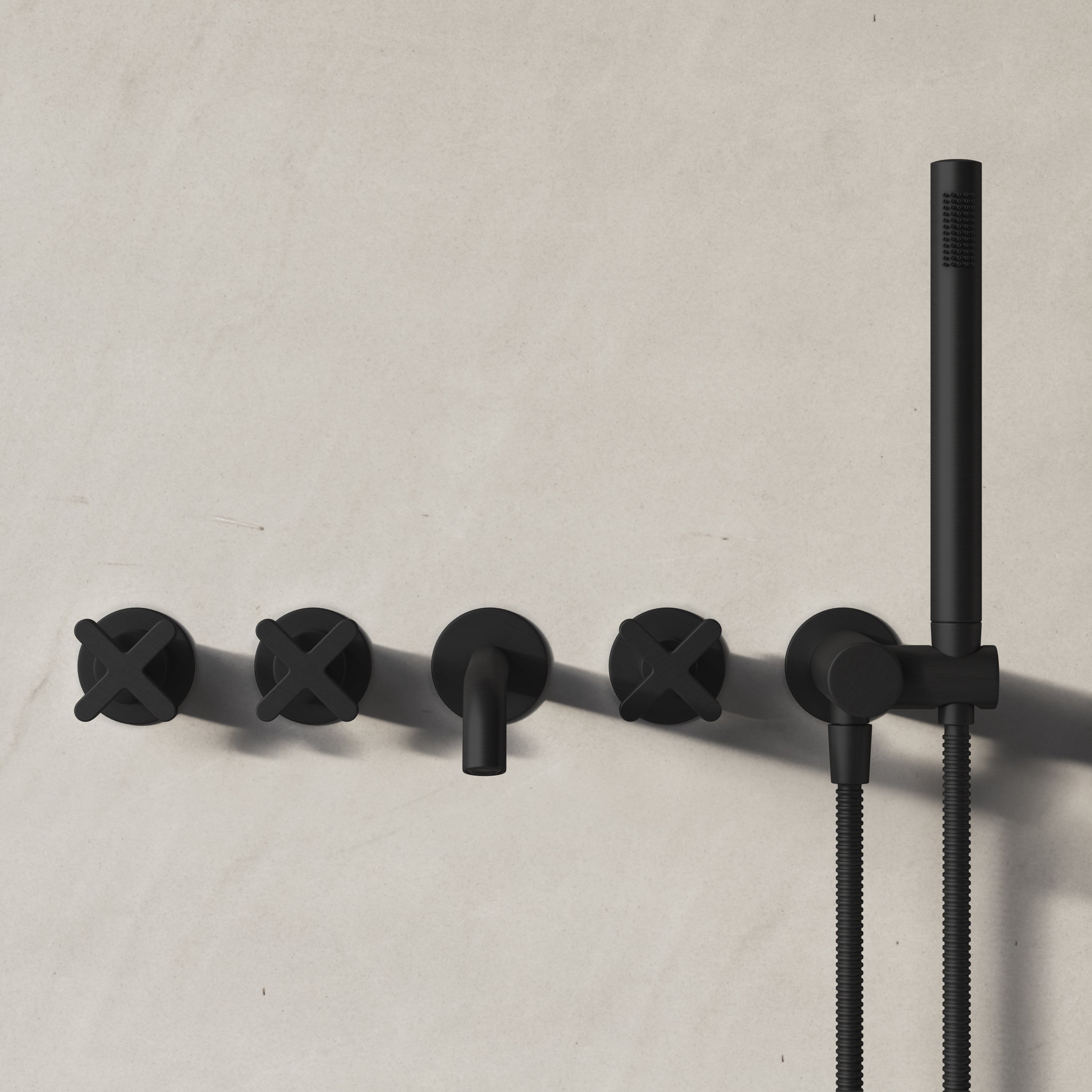 Image of Axiom Wall Mounted Bath Mixer with Hand Shower