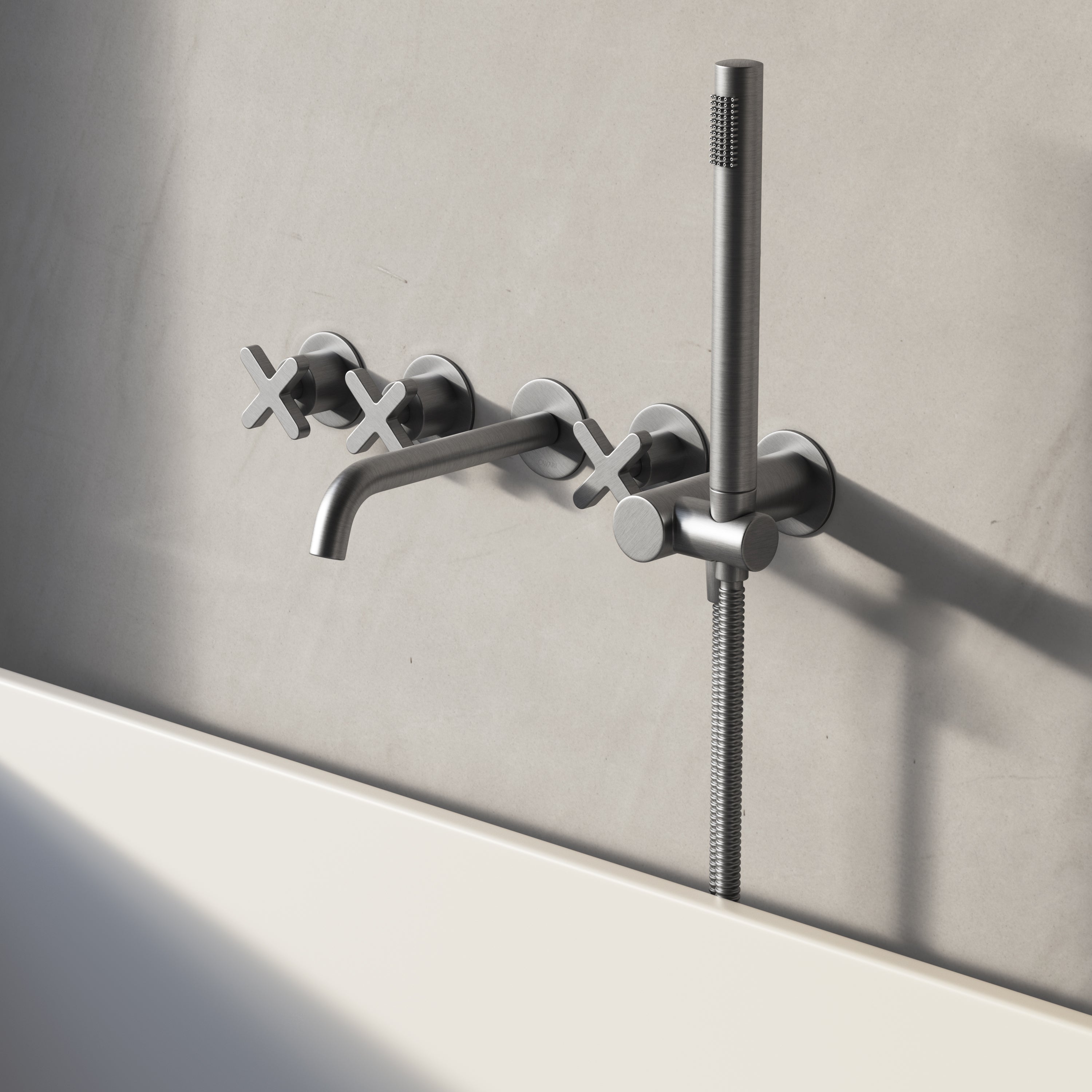 Image of Axiom Wall Mounted Bath Mixer with Hand Shower