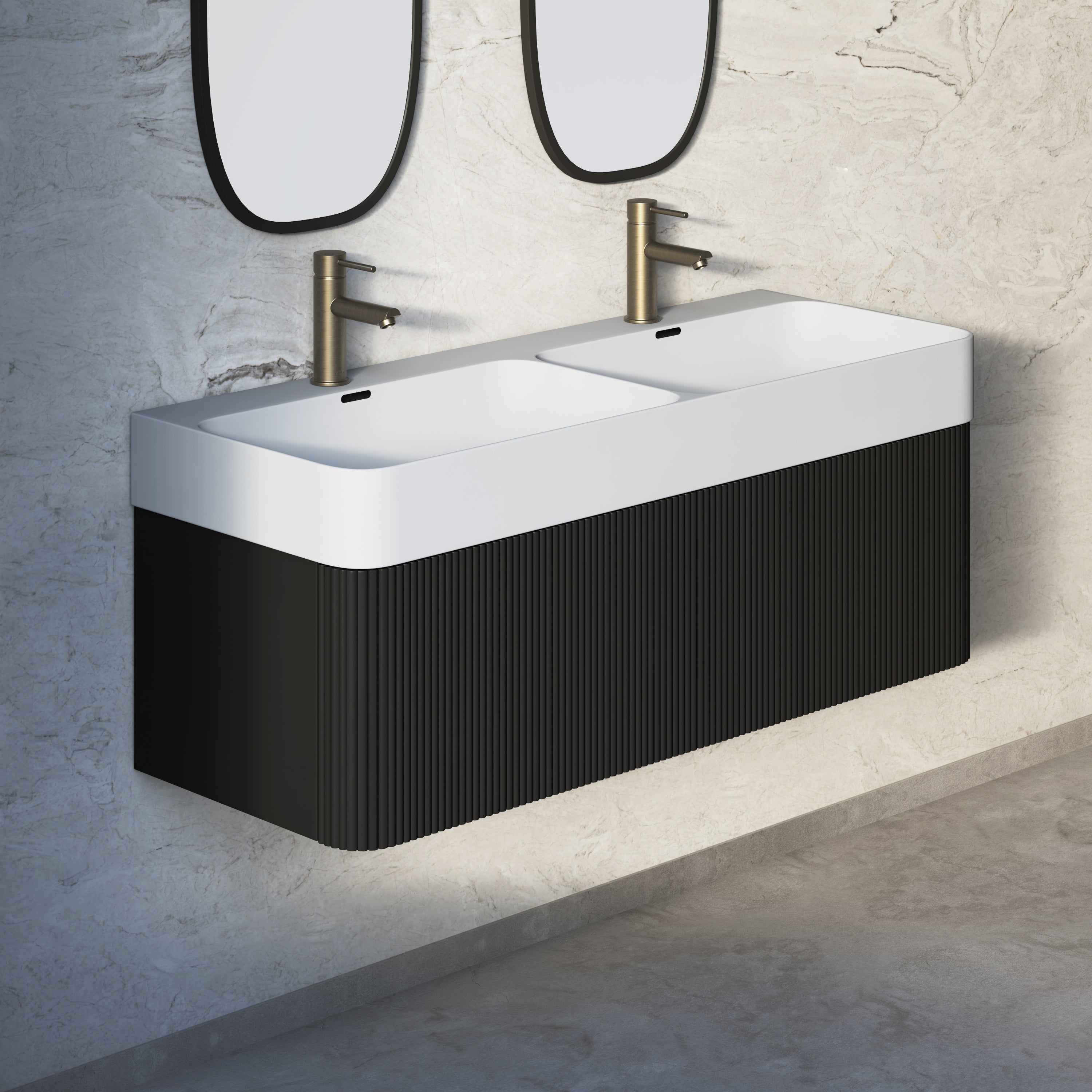 Image of Forma Double Basin Stone Vanity Unit