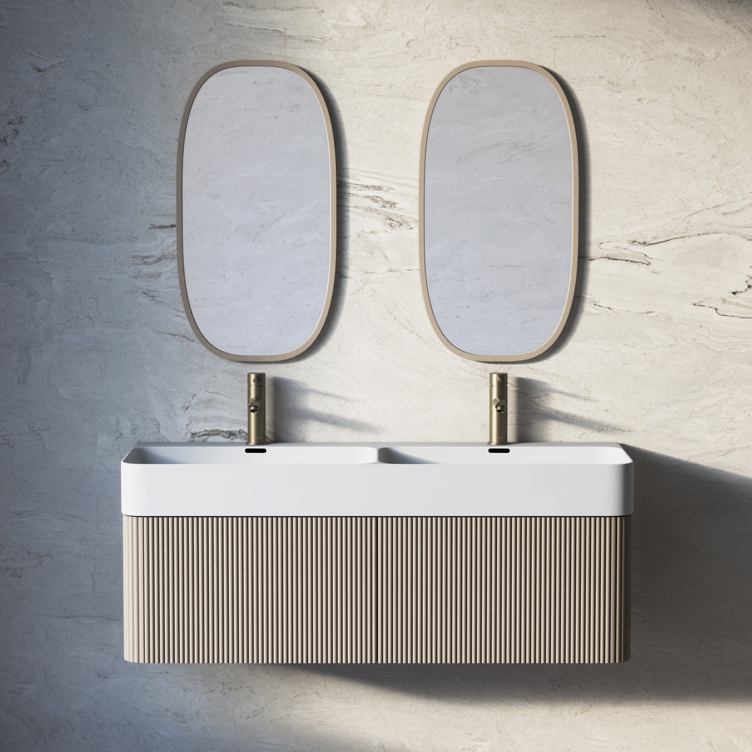 Image of Forma Double Basin Stone Vanity Unit