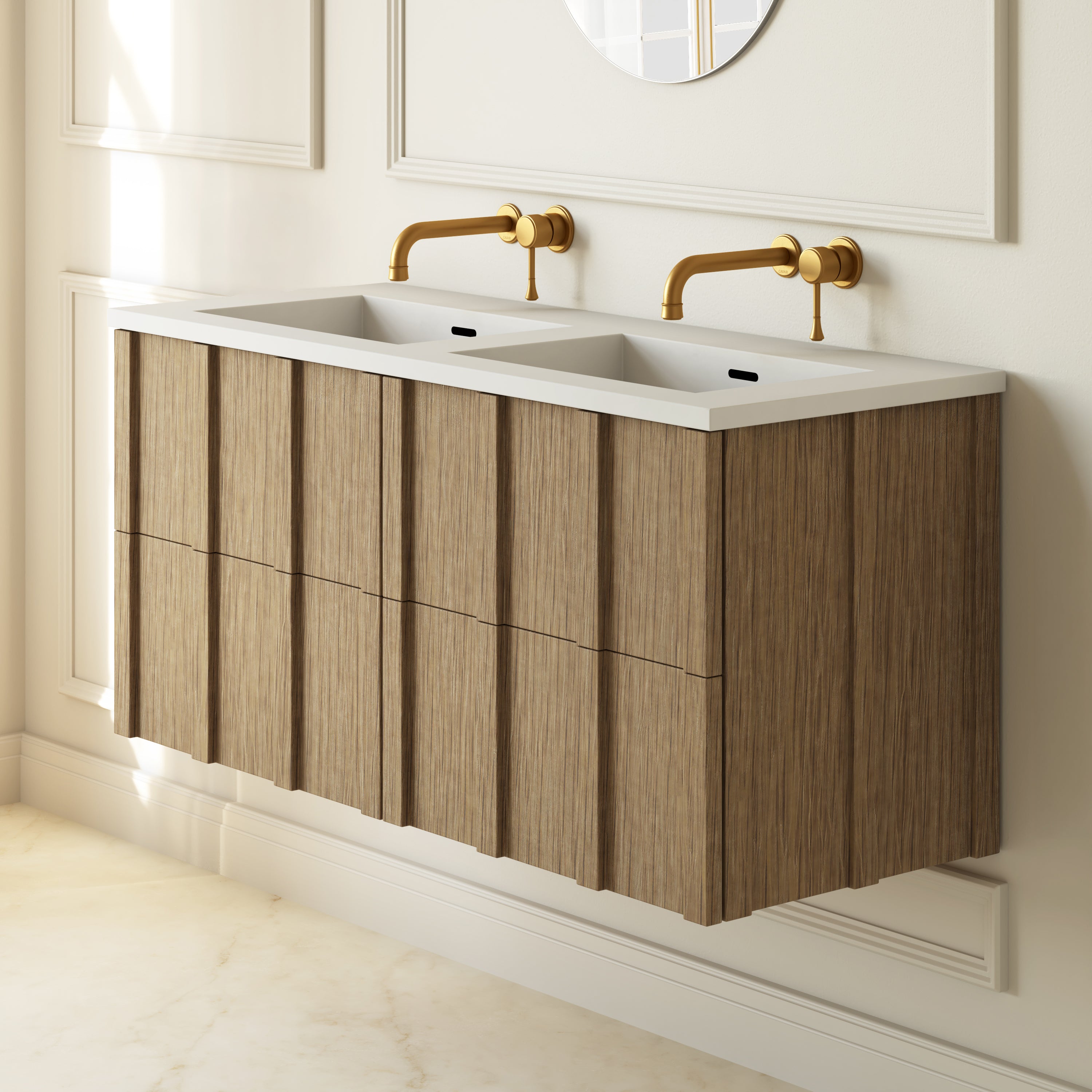 Image of Ledger Stone Double Basin Vanity Unit