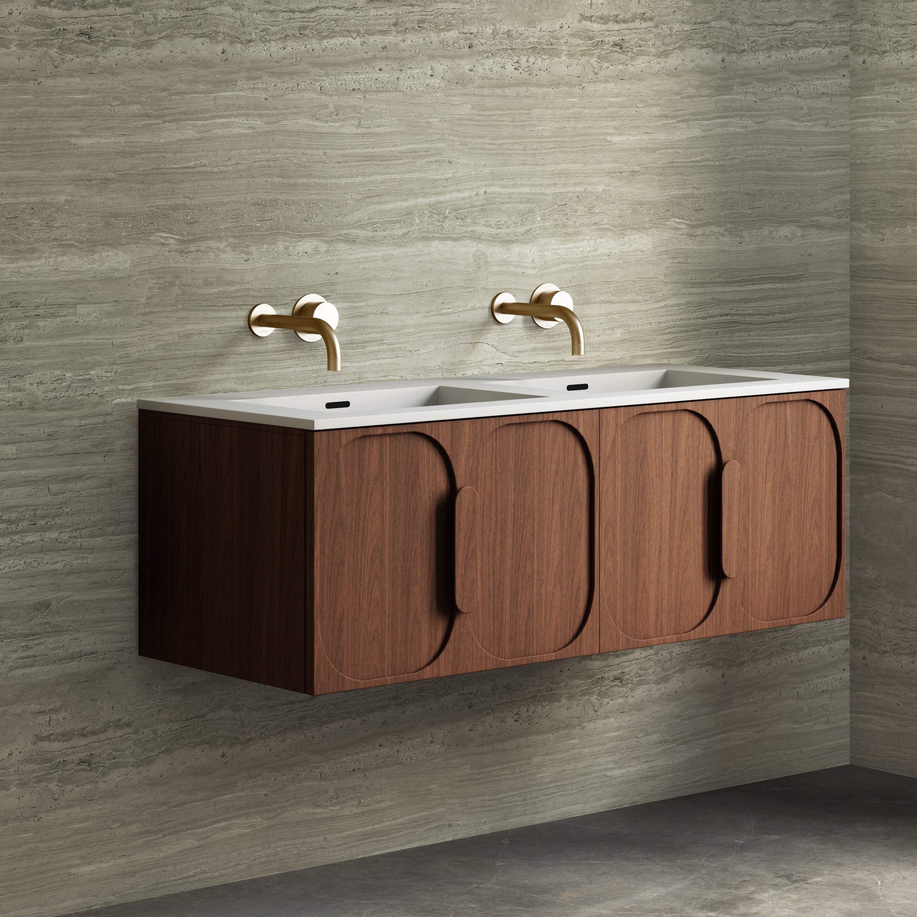 Image of Portico Double Basin Stone Vanity Unit