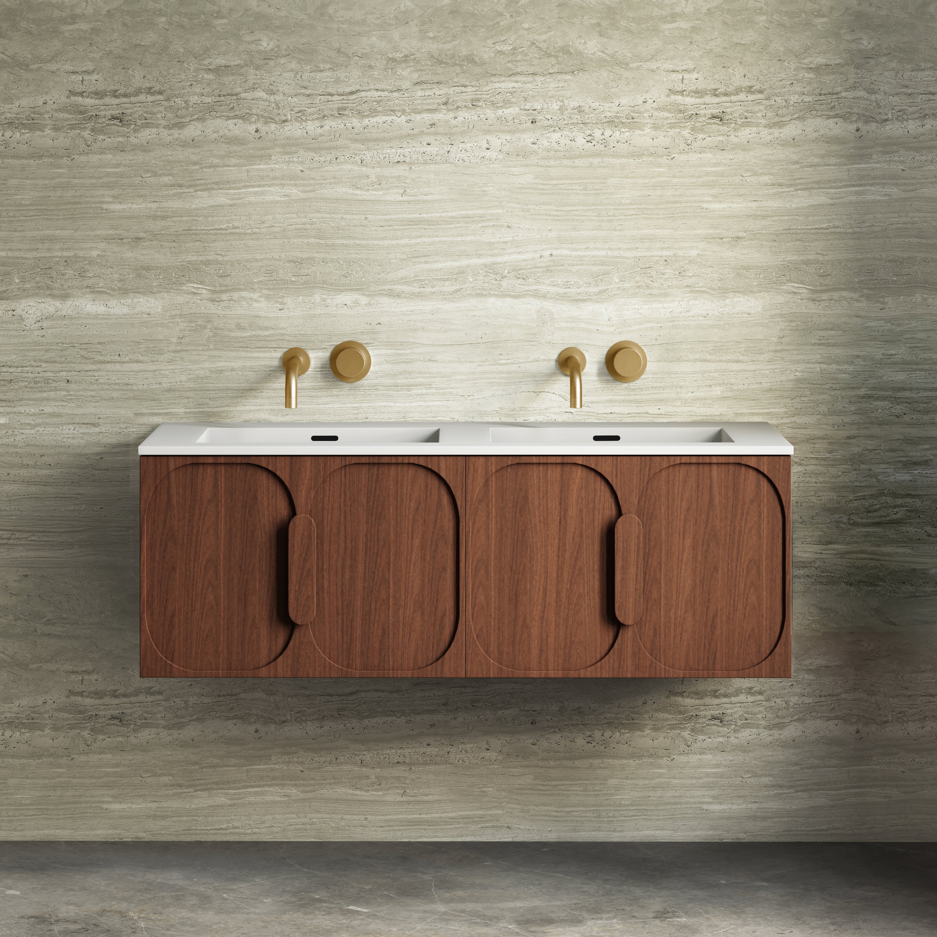 Image of Portico Double Basin Stone Vanity Unit