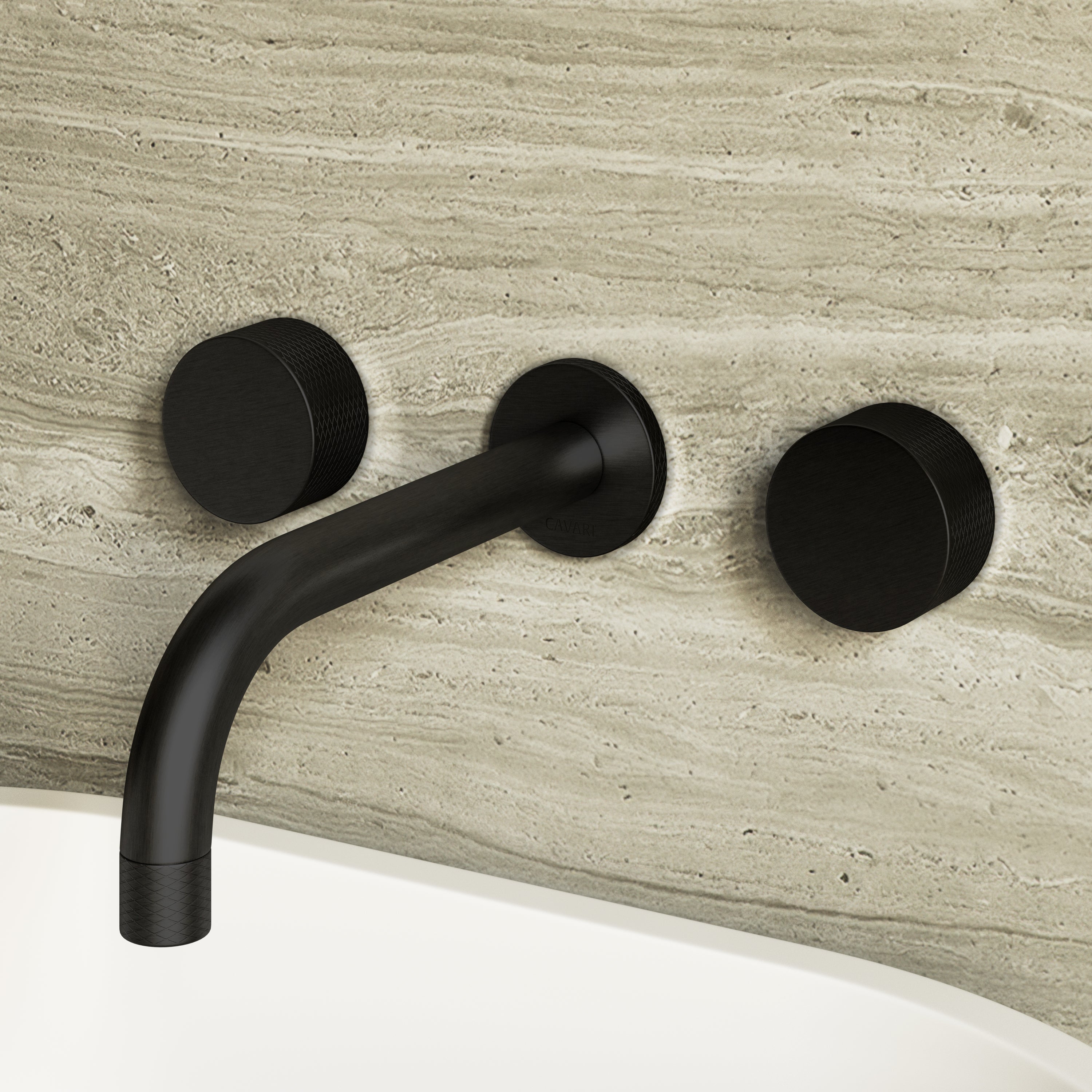 Image of Strata Wall Mounted Basin Tap – Double Handle, Long Spout