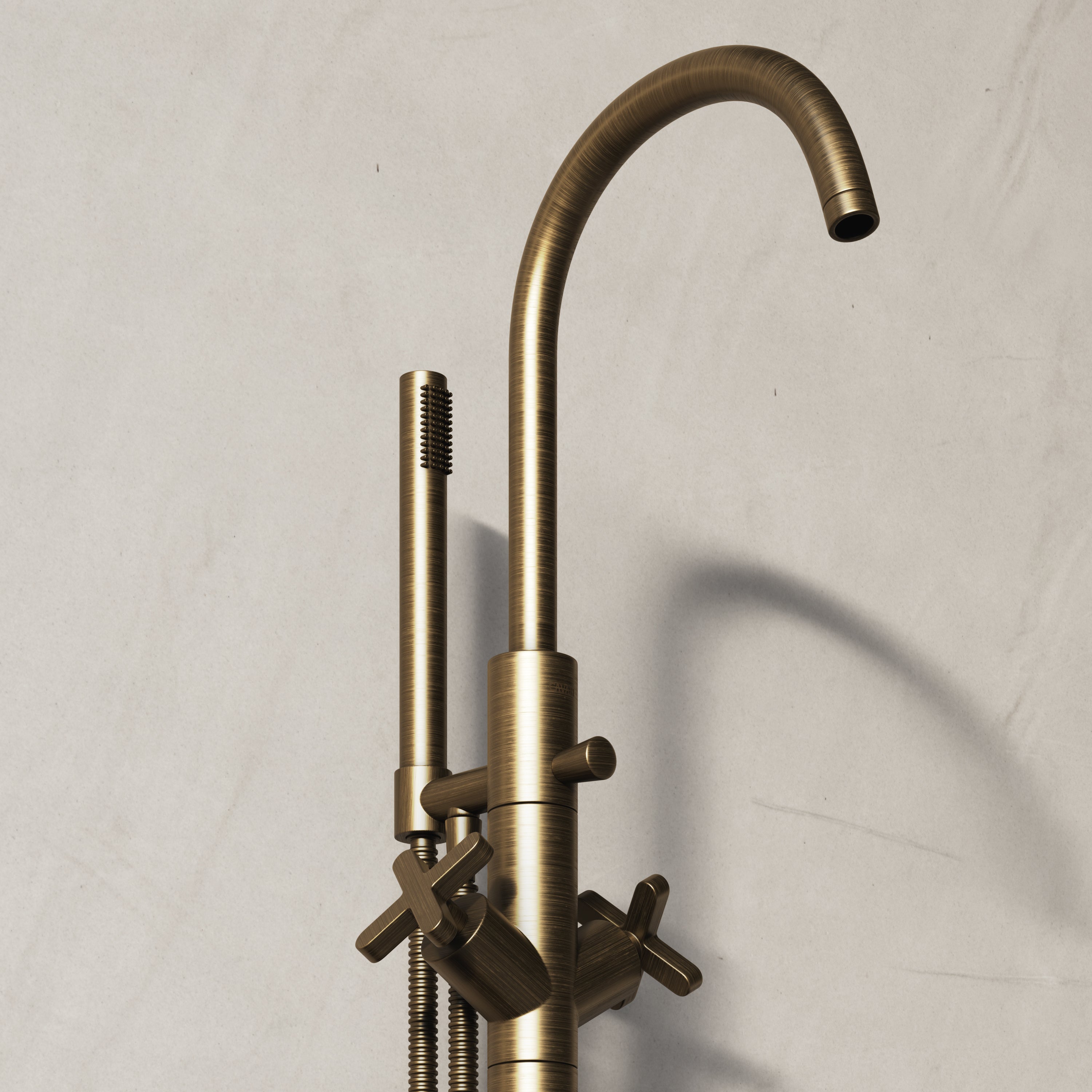 Image of Axiom Floor Standing Bath Mixer with Hand Shower