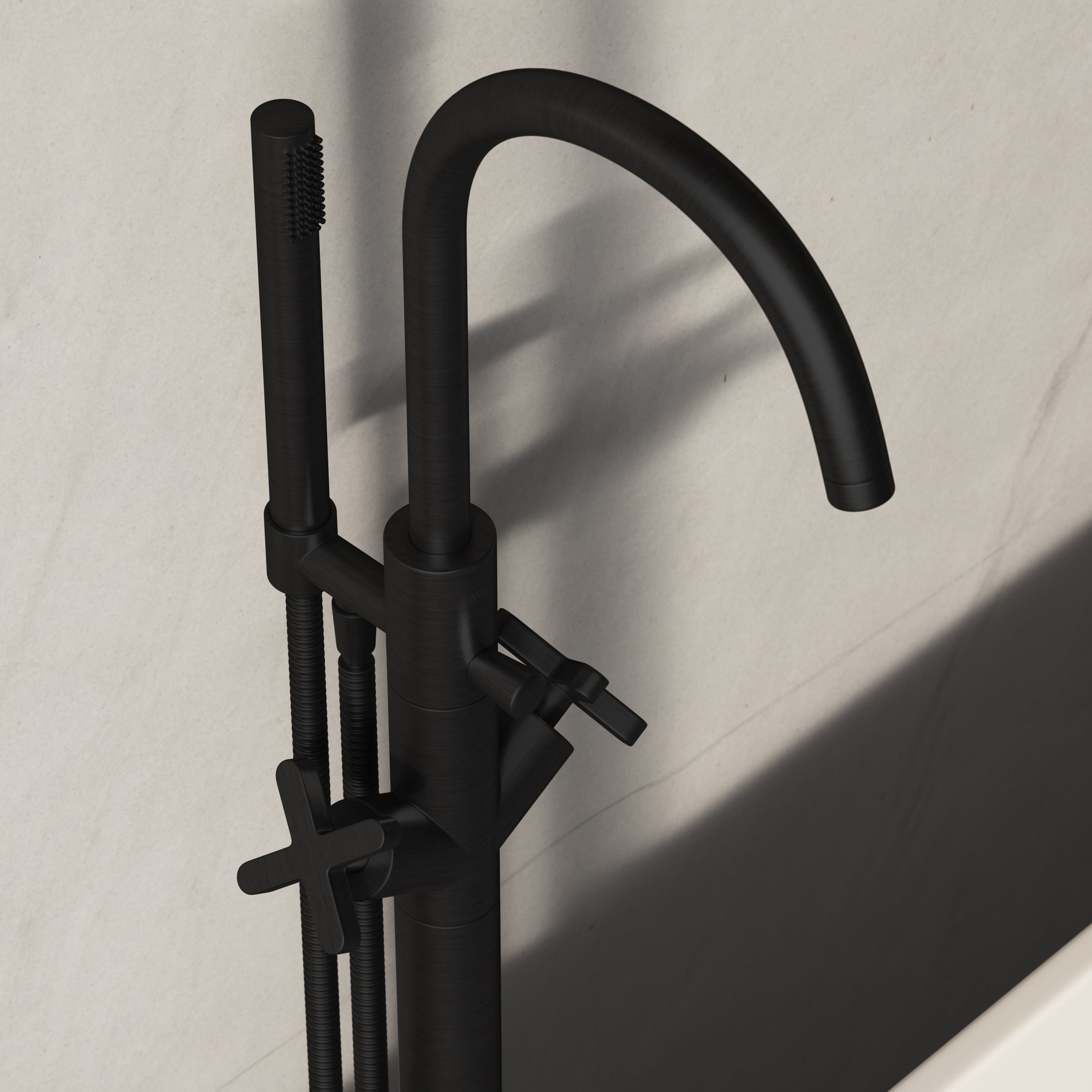 Image of Axiom Floor Standing Bath Mixer with Hand Shower