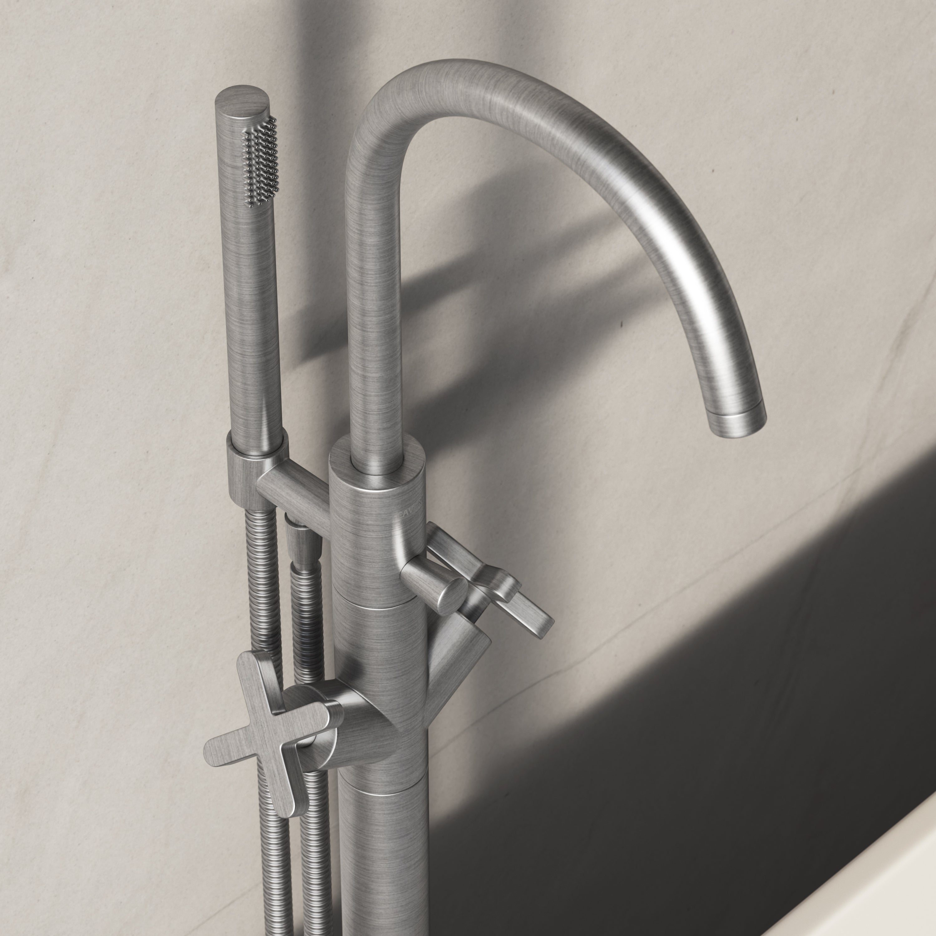 Image of Axiom Floor Standing Bath Mixer with Hand Shower