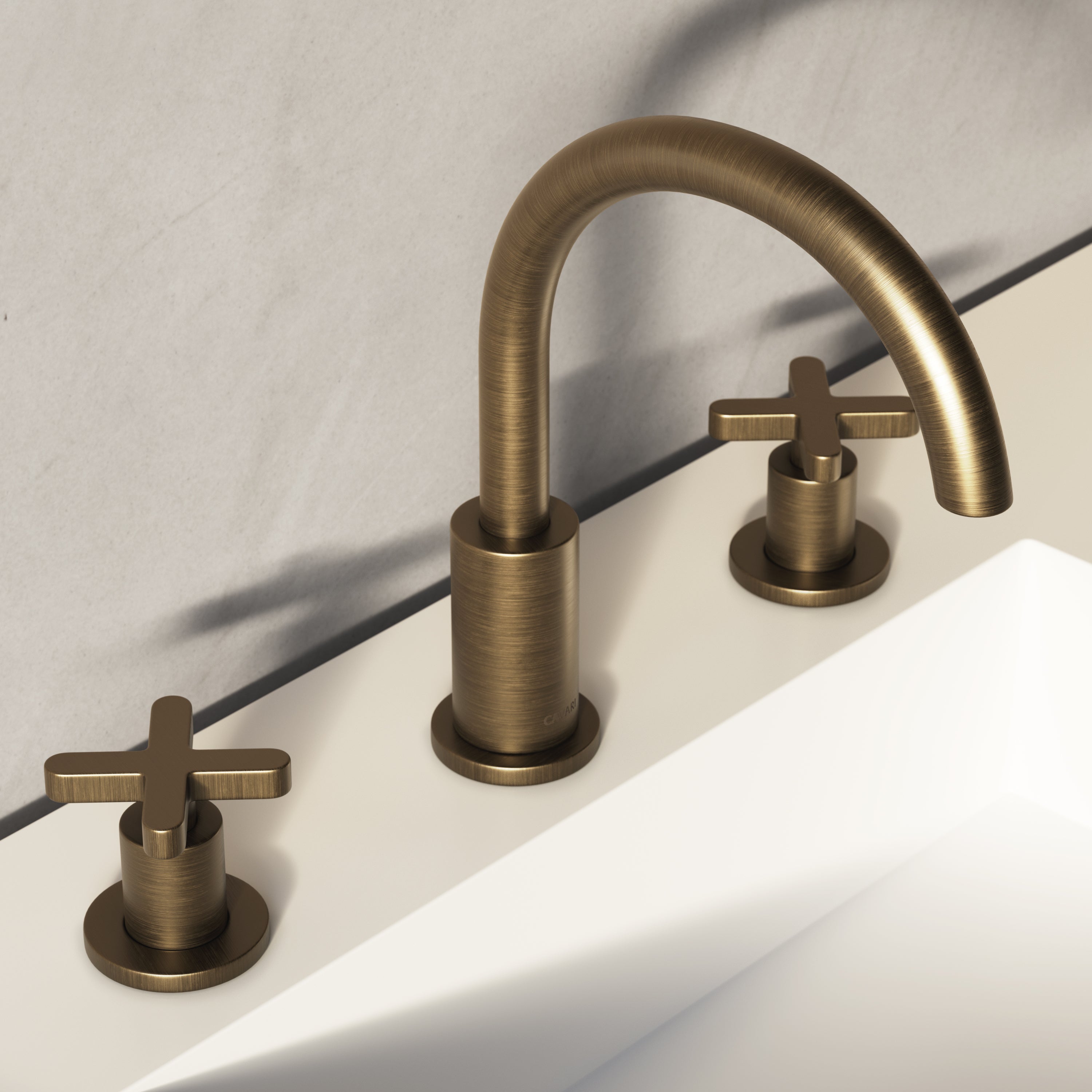 Image of Axiom Double Handle Deck Mounted Basin Tap