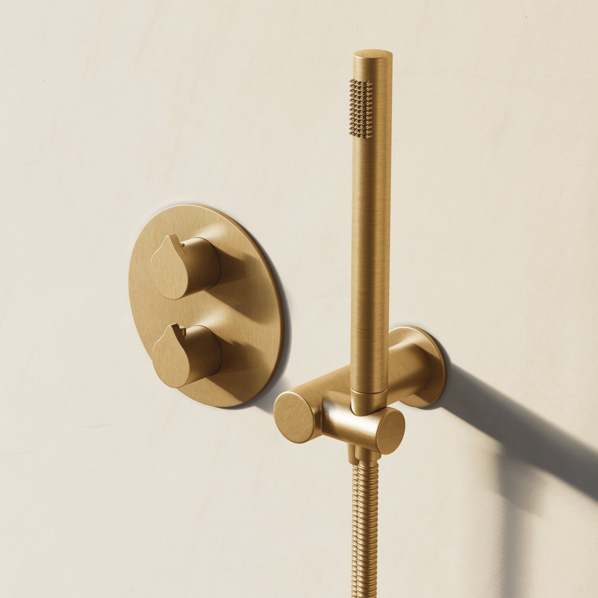 Image of Arc 2-Way Thermostatic Shower Set – Ceiling Mounted Overhead & Angled Hand Shower - Cavari