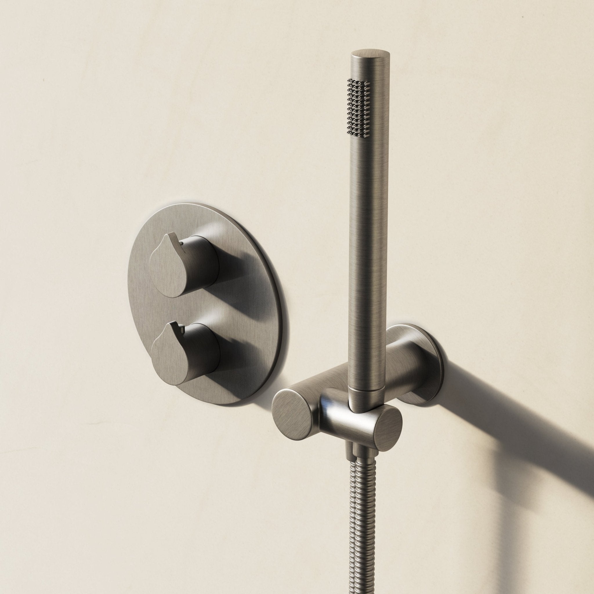 Image of Arc 2-Way Thermostatic Shower Set – Ceiling Mounted Overhead & Angled Hand Shower - Cavari