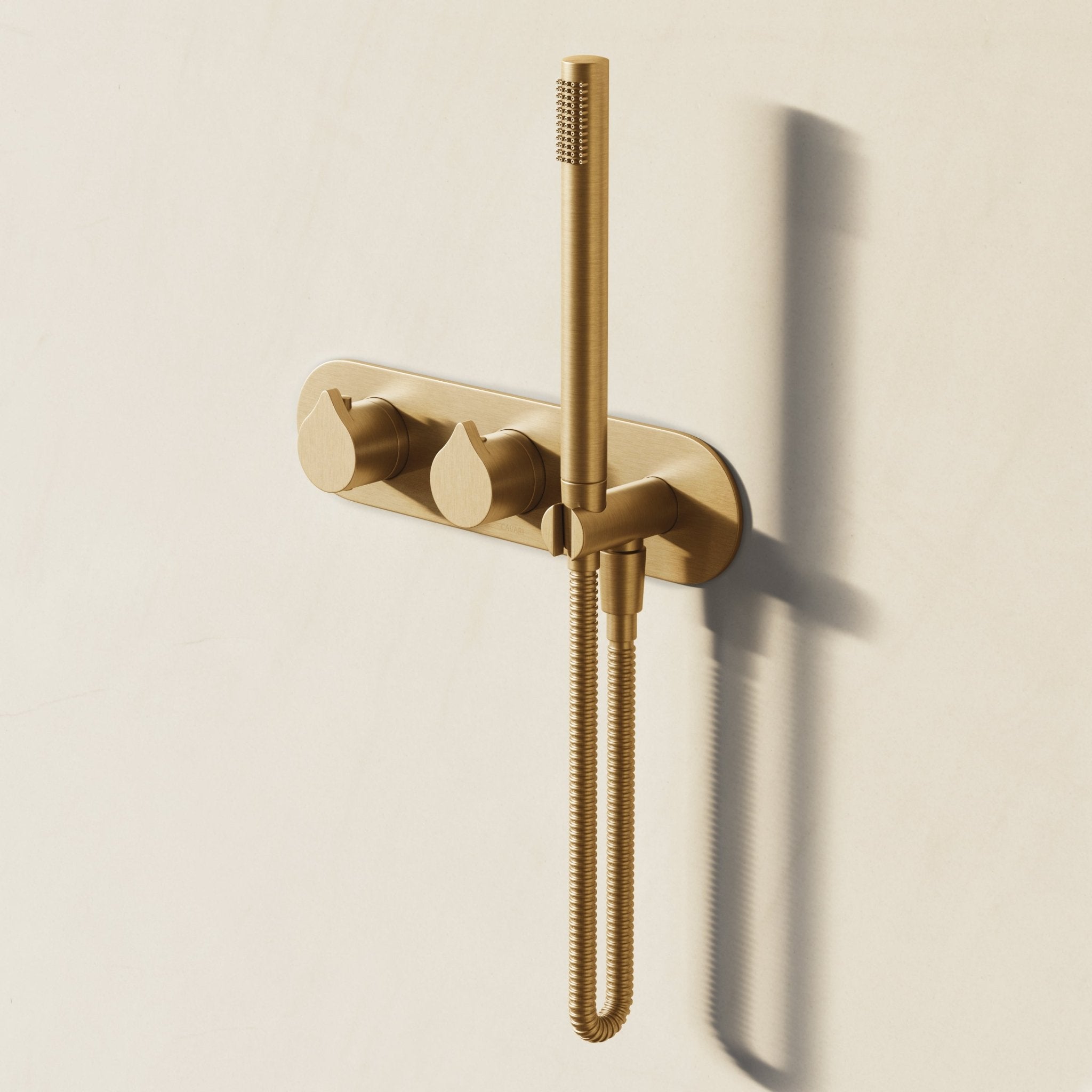 Image of Arc 2-Way Thermostatic Shower Set – Ceiling Mounted Overhead & Integrated Hand Shower - Cavari