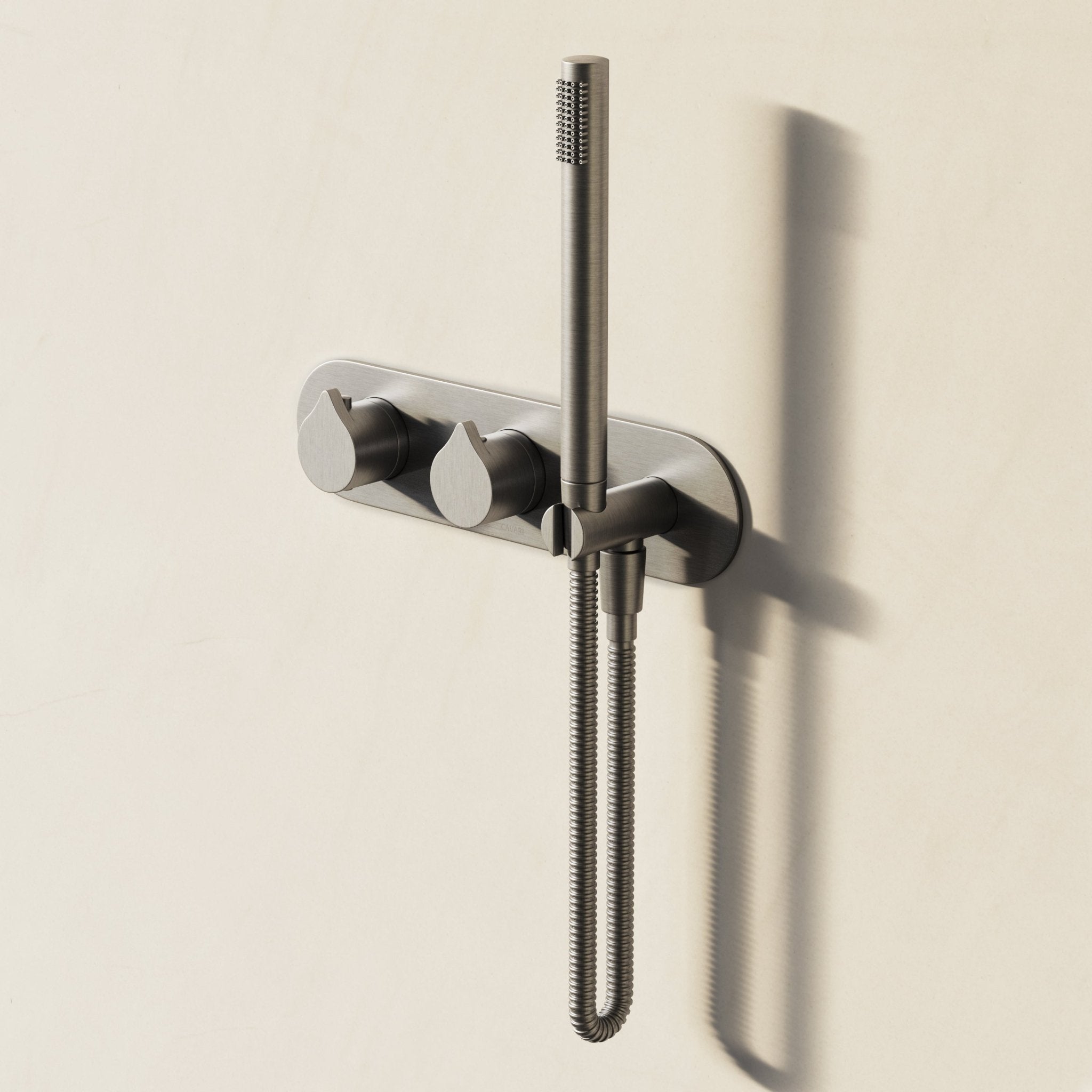 Image of Arc 2-Way Thermostatic Shower Set – Ceiling Mounted Overhead & Integrated Hand Shower - Cavari