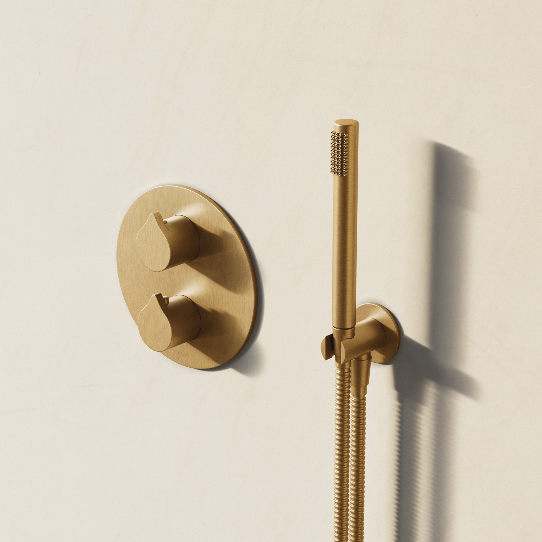 Image of Arc 2-Way Thermostatic Shower Set – Ceiling Mounted Overhead & Straight Hand Shower - Cavari