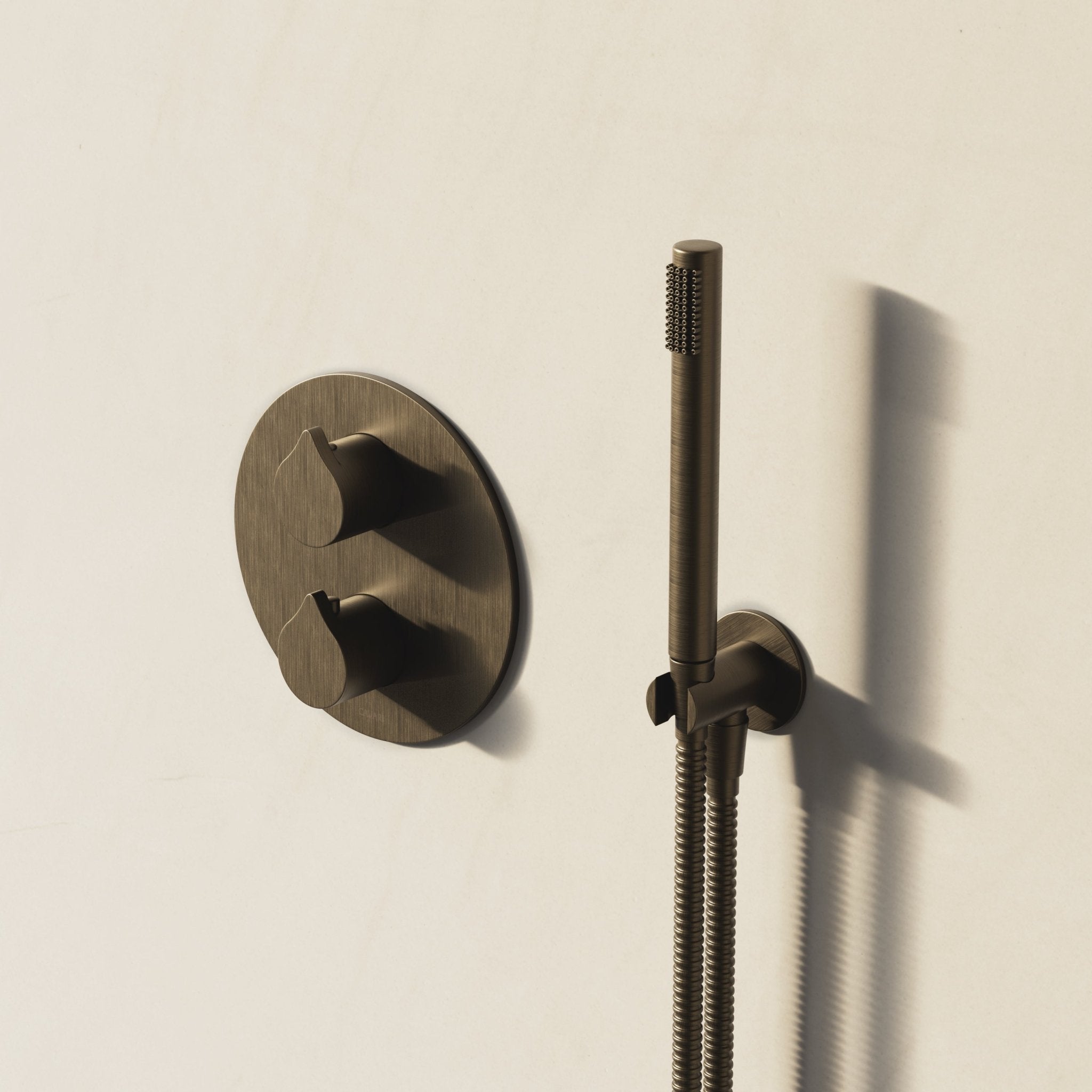 Image of Arc 2-Way Thermostatic Shower Set – Ceiling Mounted Overhead & Straight Hand Shower - Cavari