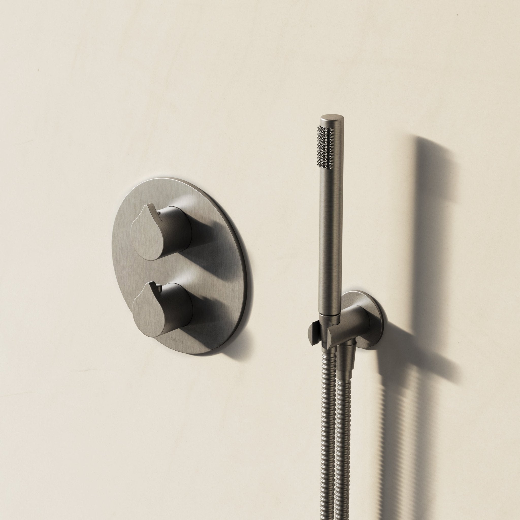 Image of Arc 2-Way Thermostatic Shower Set – Ceiling Mounted Overhead & Straight Hand Shower - Cavari