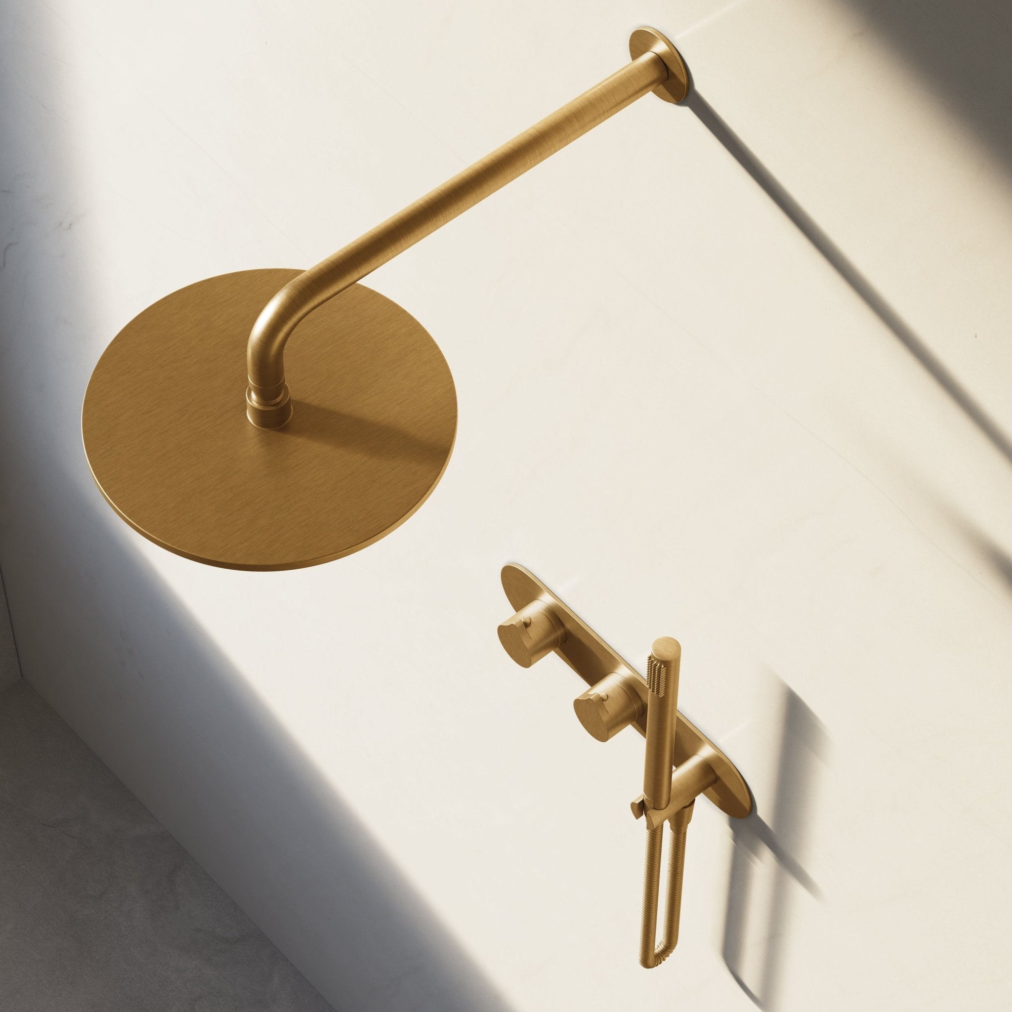 Image of Arc 2-Way Thermostatic Shower Set – Overhead & Integrated Hand Shower - Cavari