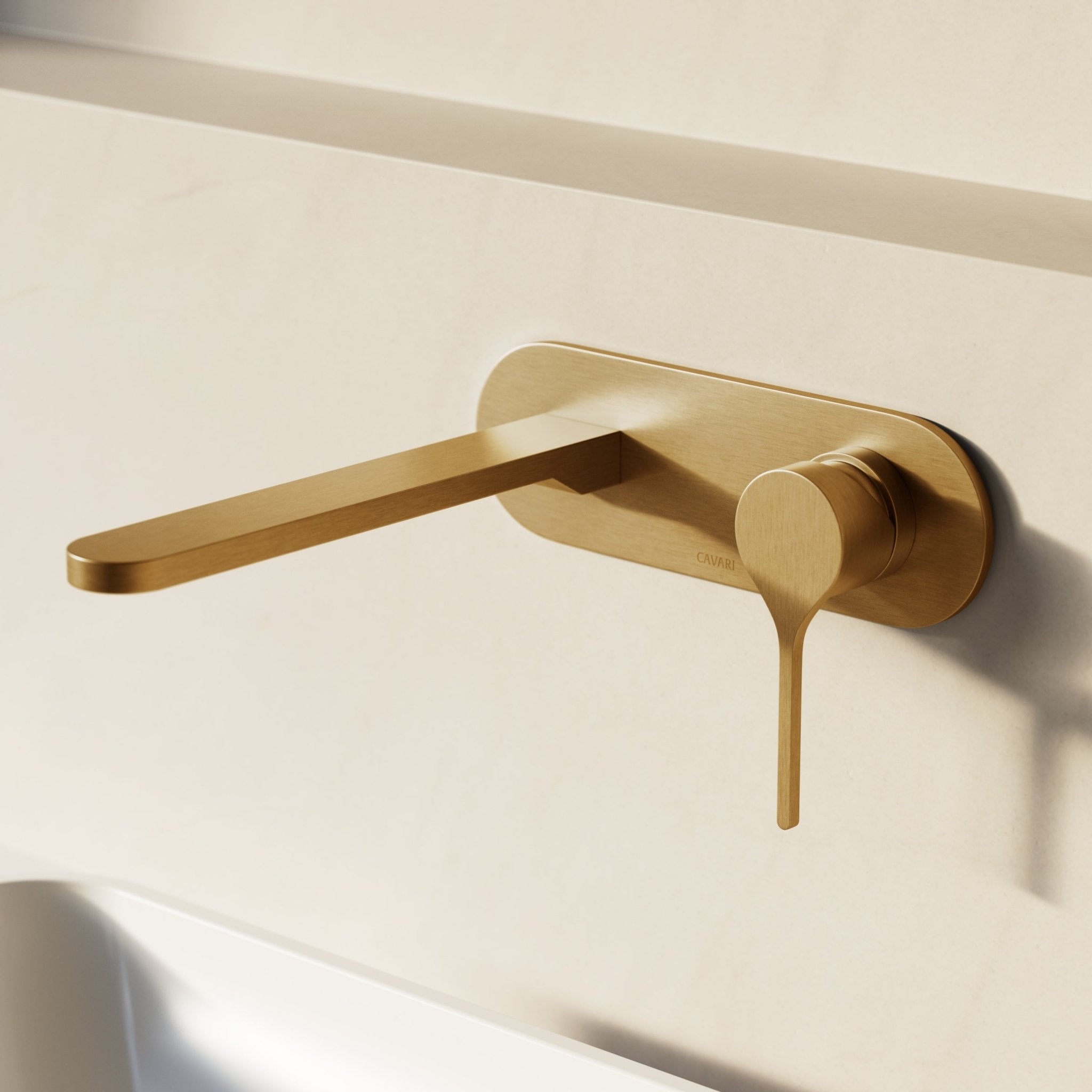 Image of Arc Basin Mixer With Backplate – Long Spout - Cavari