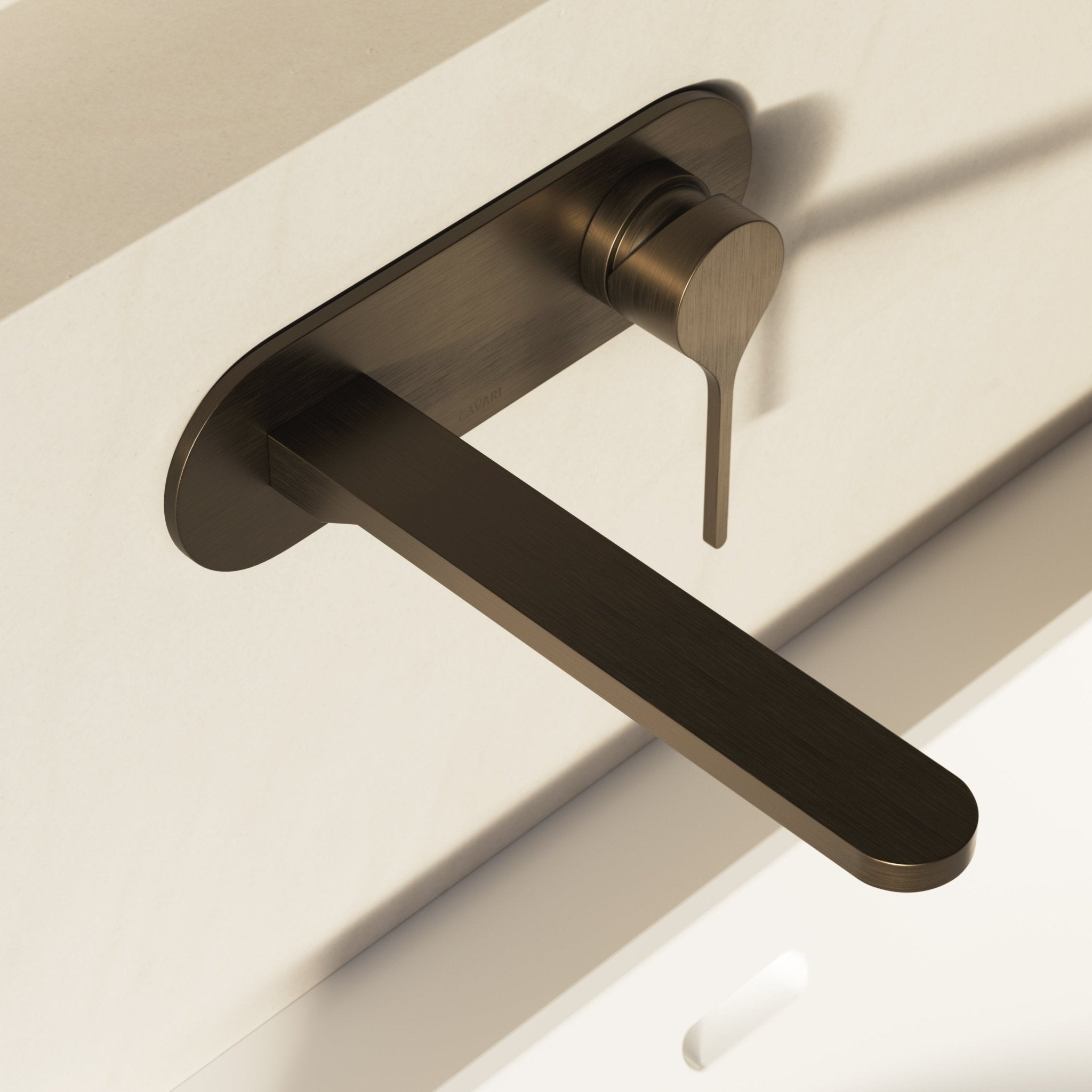 Image of Arc Basin Mixer With Backplate – Long Spout - Cavari