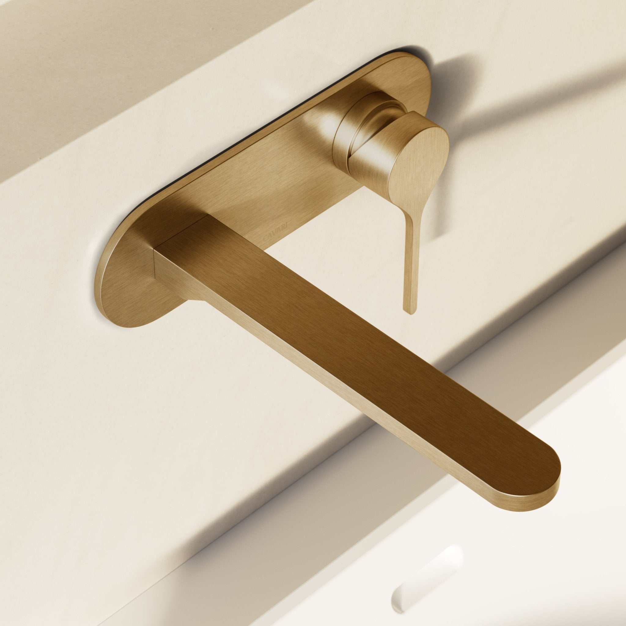 Image of Arc Basin Mixer With Backplate – Long Spout - Cavari