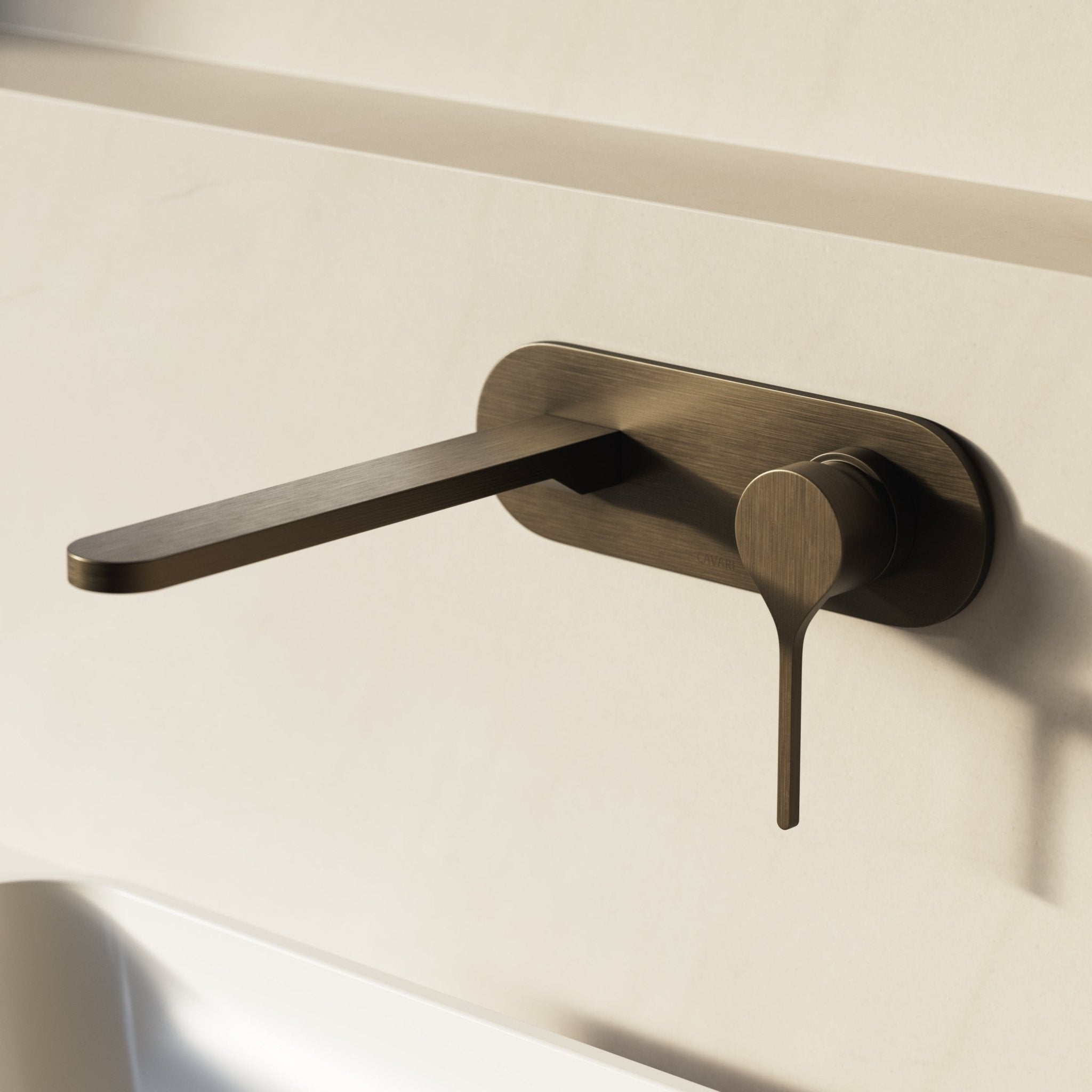Image of Arc Basin Mixer With Backplate – Long Spout - Cavari