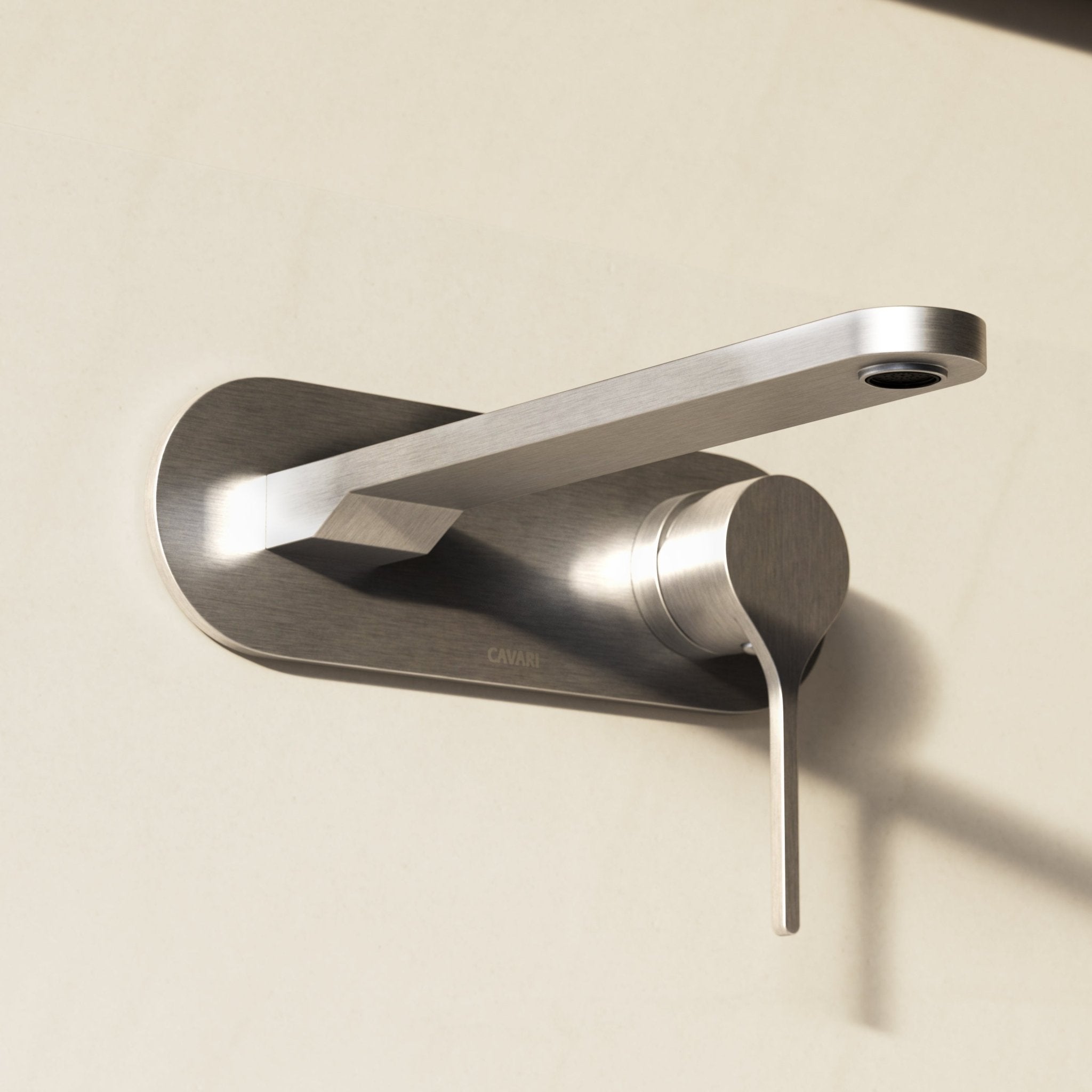 Image of Arc Basin Mixer With Backplate – Long Spout - Cavari