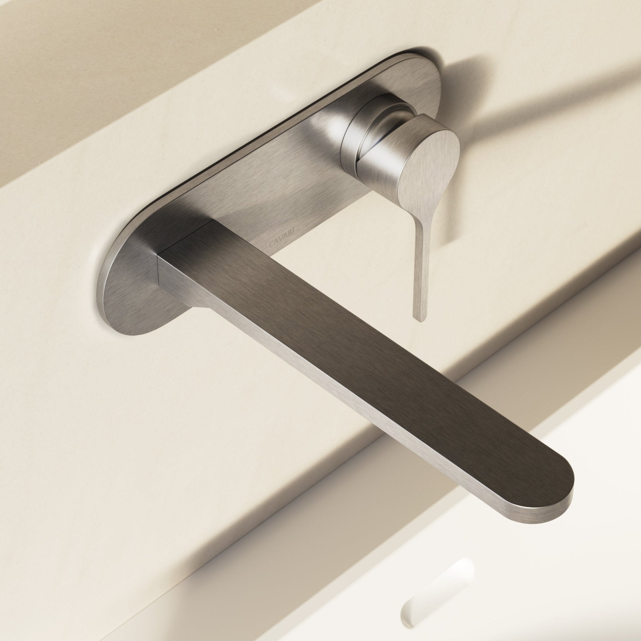 Image of Arc Basin Mixer With Backplate – Long Spout - Cavari