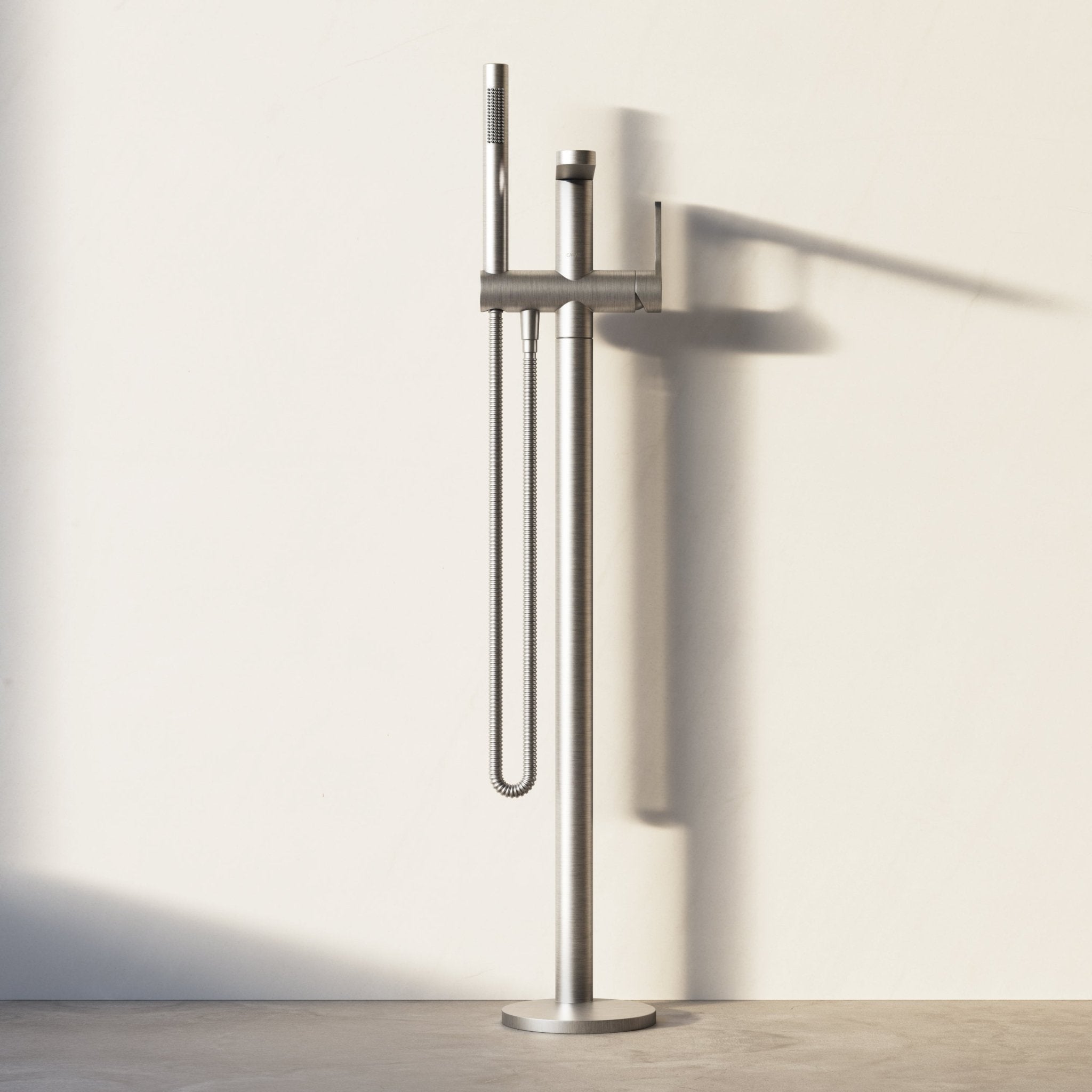 Image of Arc Floor Standing Bath Mixer with Hand Shower - Cavari