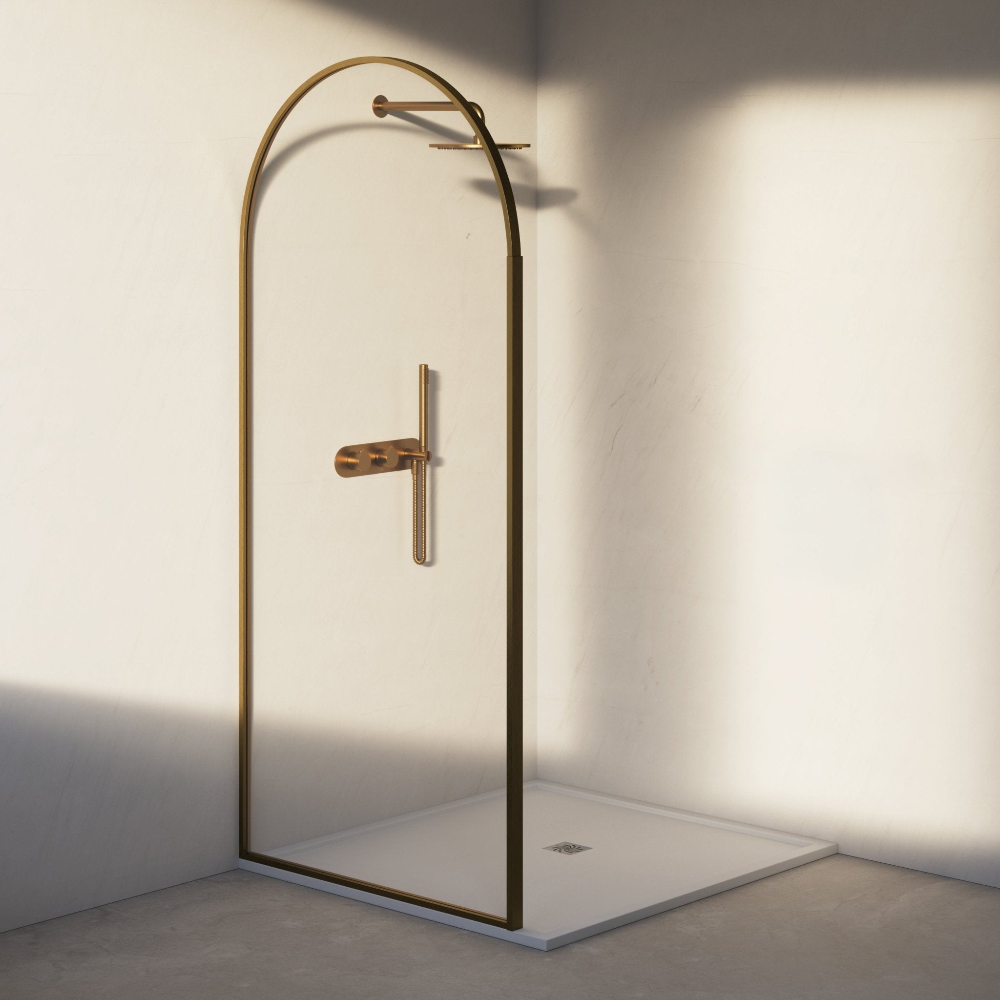 Image of Aura Curved Arch Shower Screen - Cavari