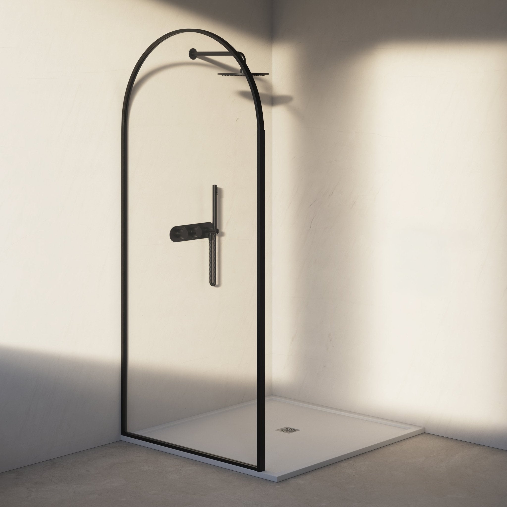 Image of Aura Curved Arch Shower Screen - Cavari