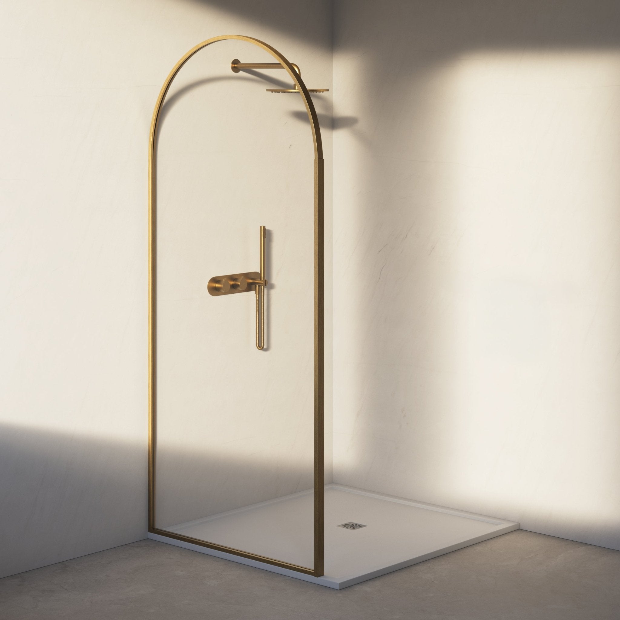 Image of Aura Curved Arch Shower Screen - Cavari