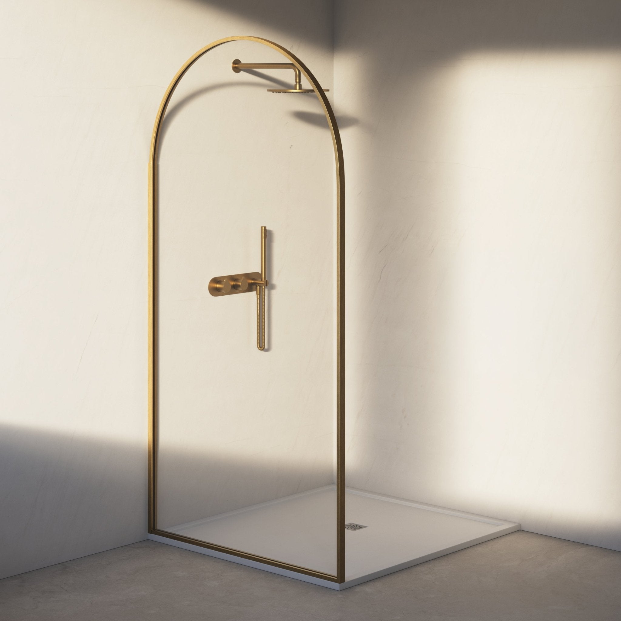 Image of Aura Curved Arch Shower Screen - Cavari