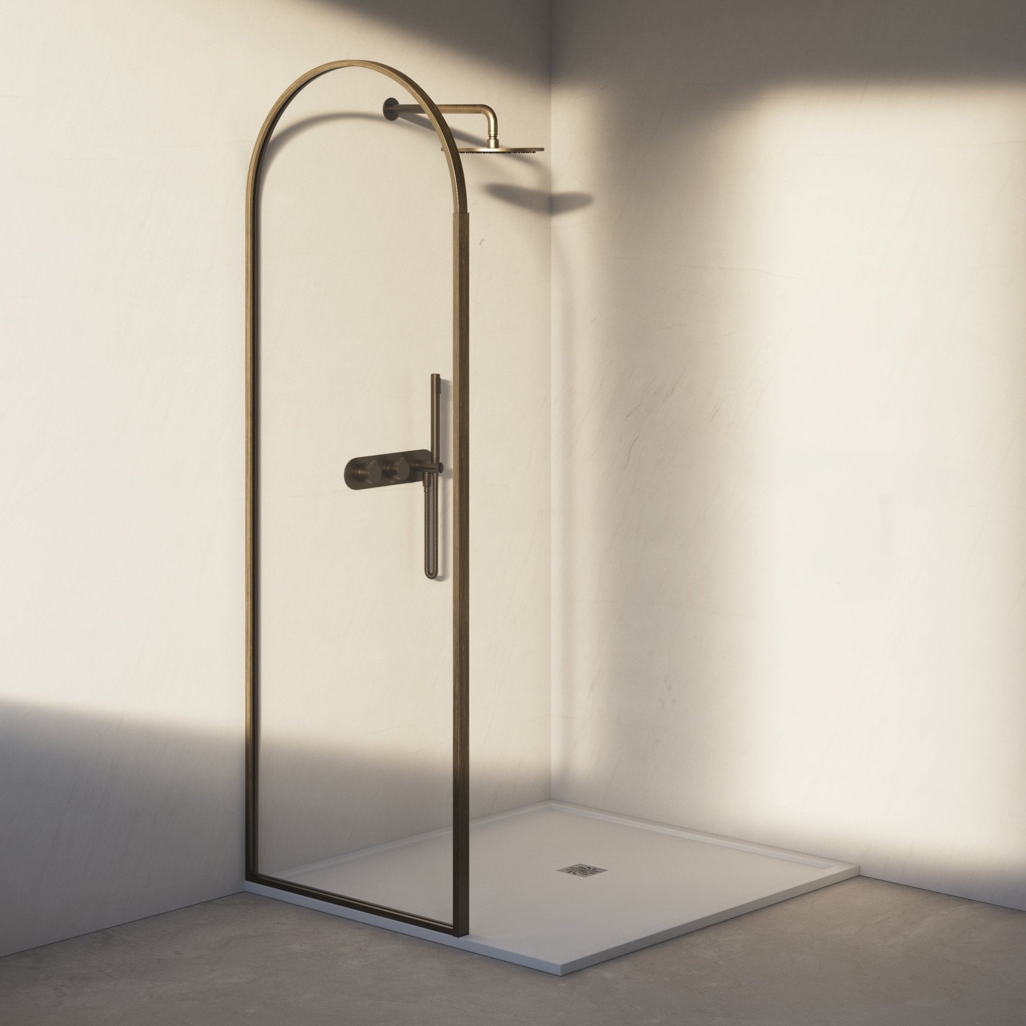 Image of Aura Curved Arch Shower Screen - Cavari