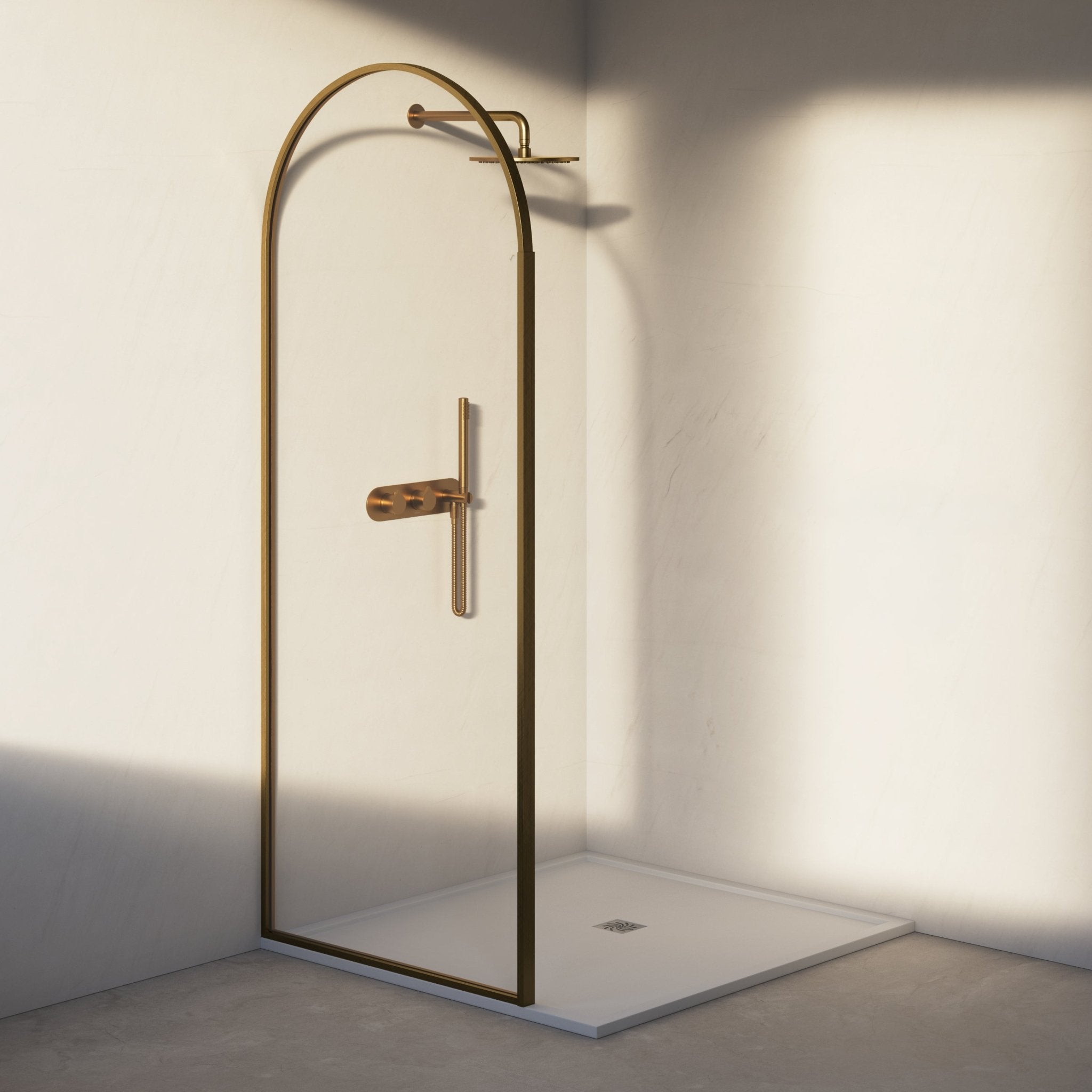 Image of Aura Curved Arch Shower Screen - Cavari