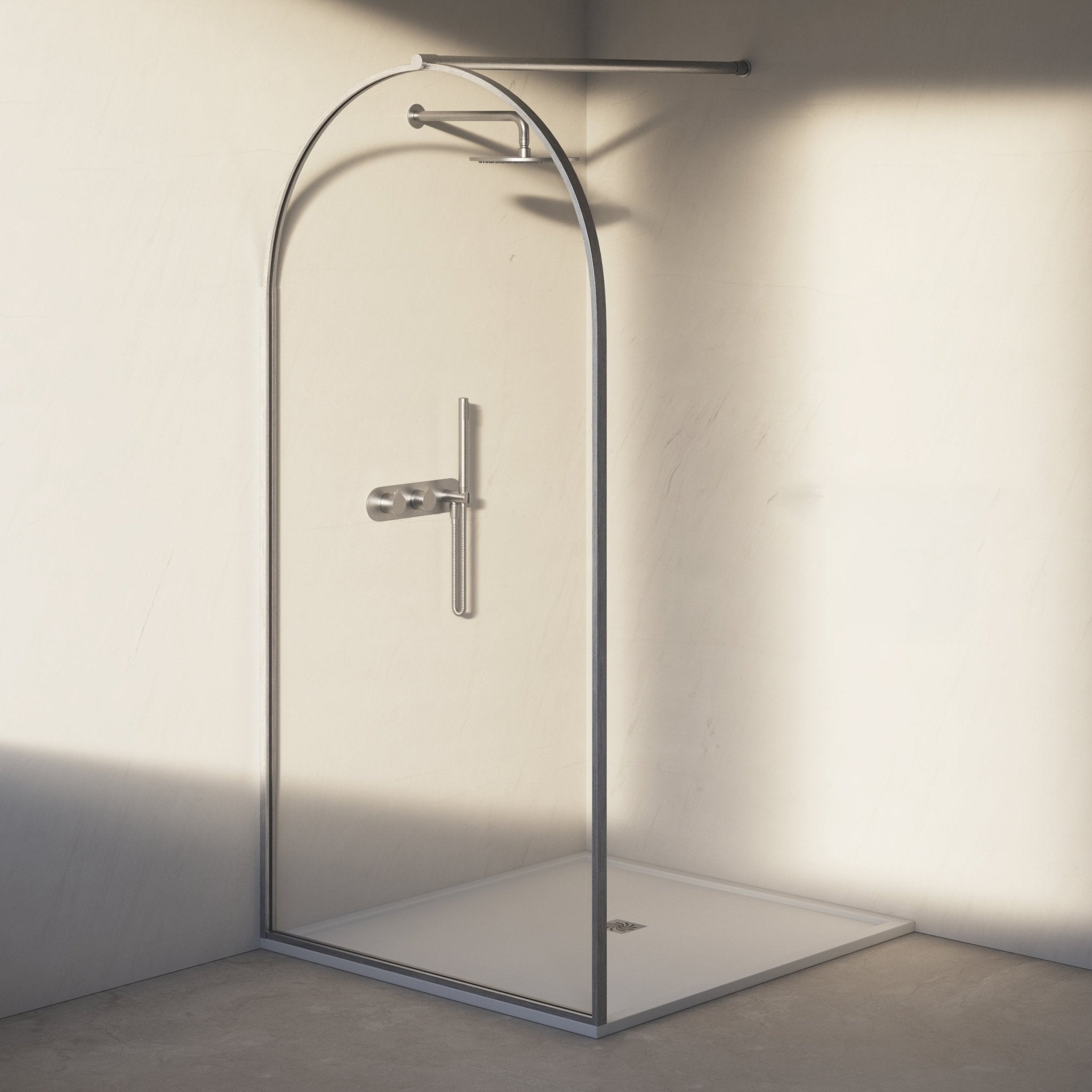 Image of Aura Curved Arch Shower Screen - Cavari
