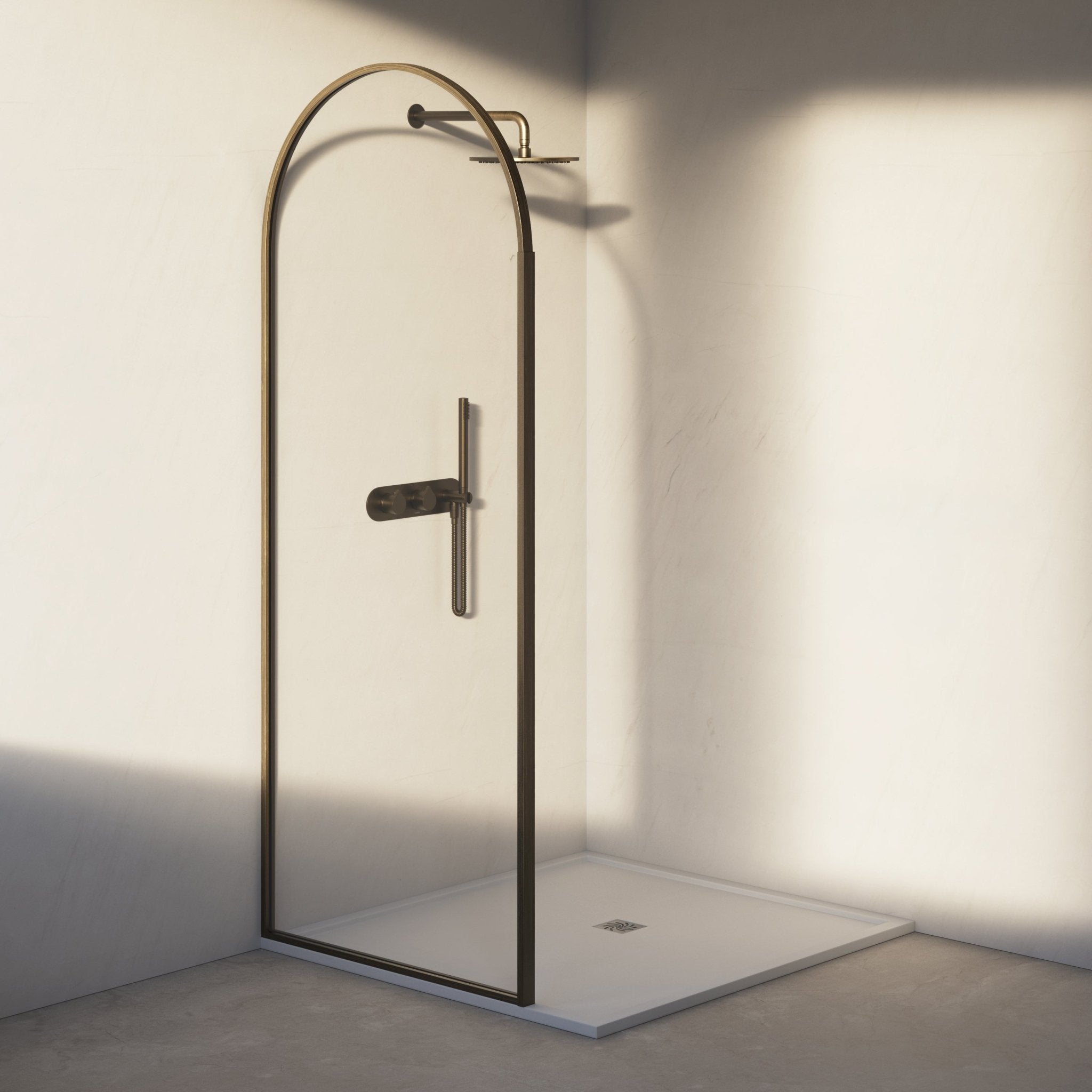 Image of Aura Curved Arch Shower Screen - Cavari