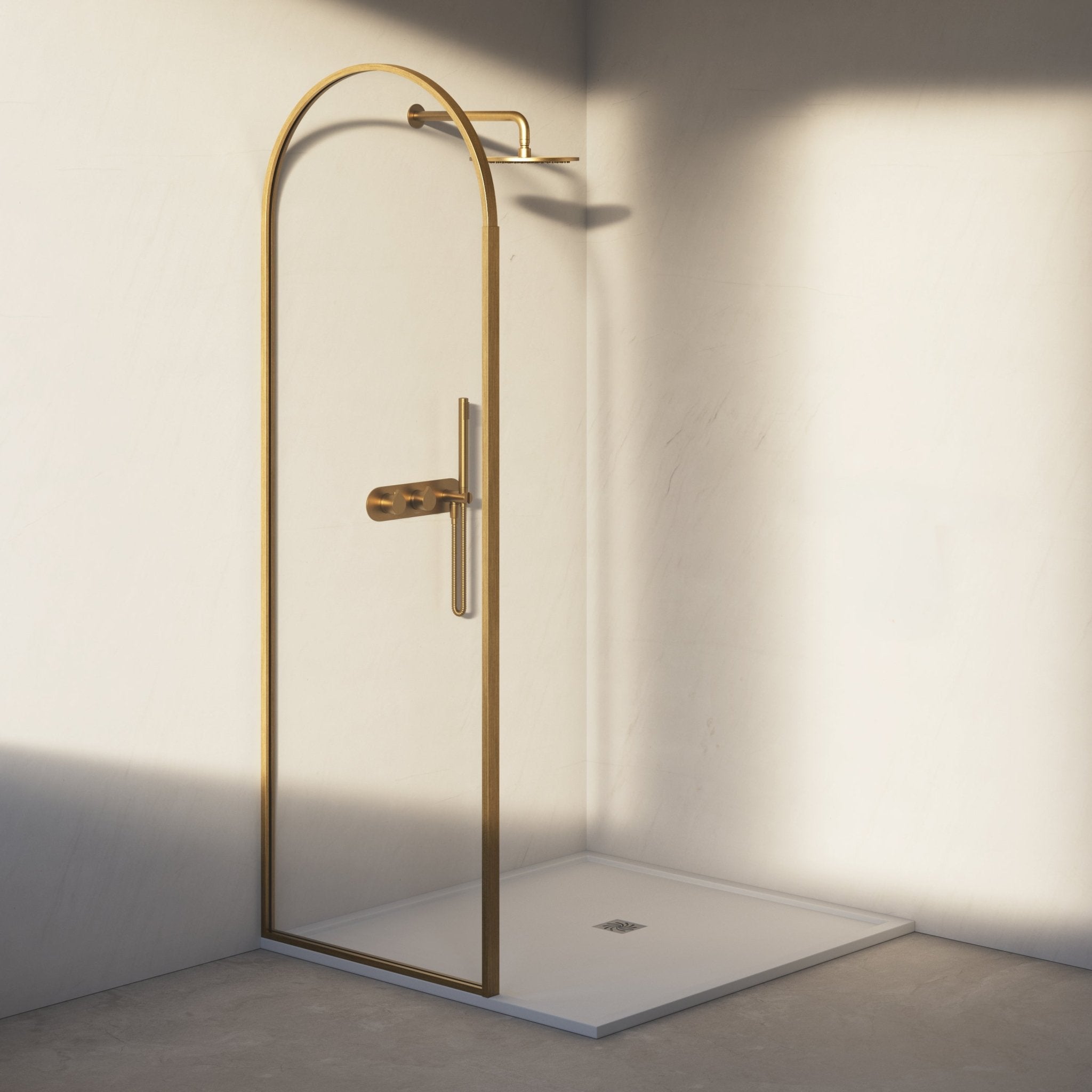 Image of Aura Curved Arch Shower Screen - Cavari