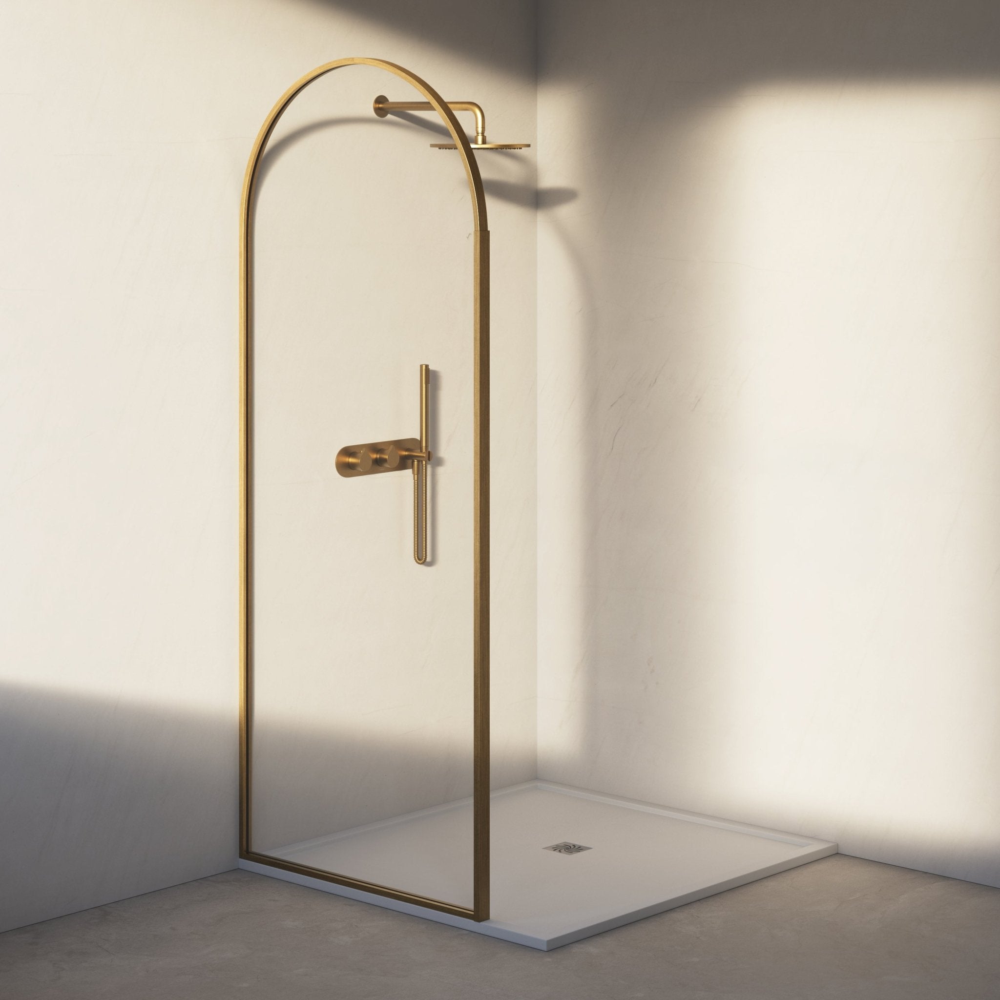 Image of Aura Curved Arch Shower Screen - Cavari