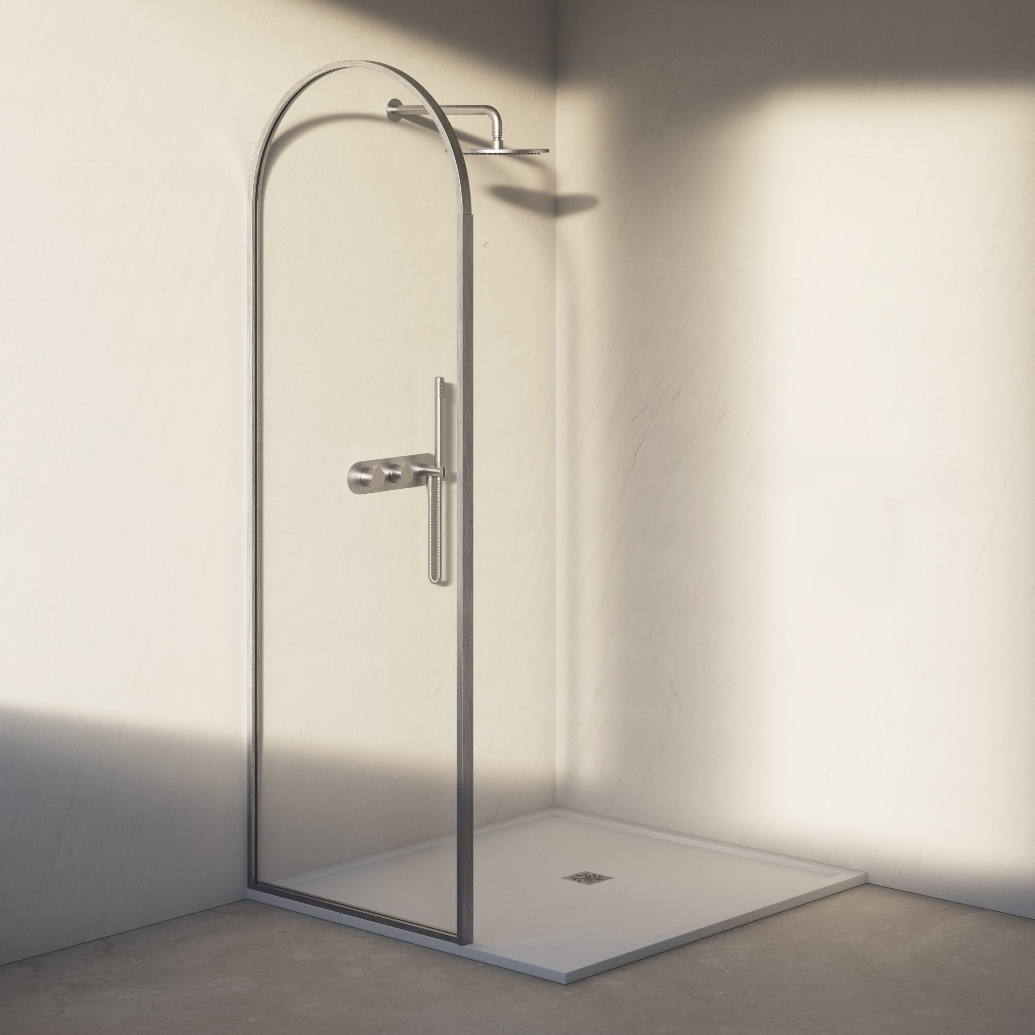 Image of Aura Curved Arch Shower Screen - Cavari