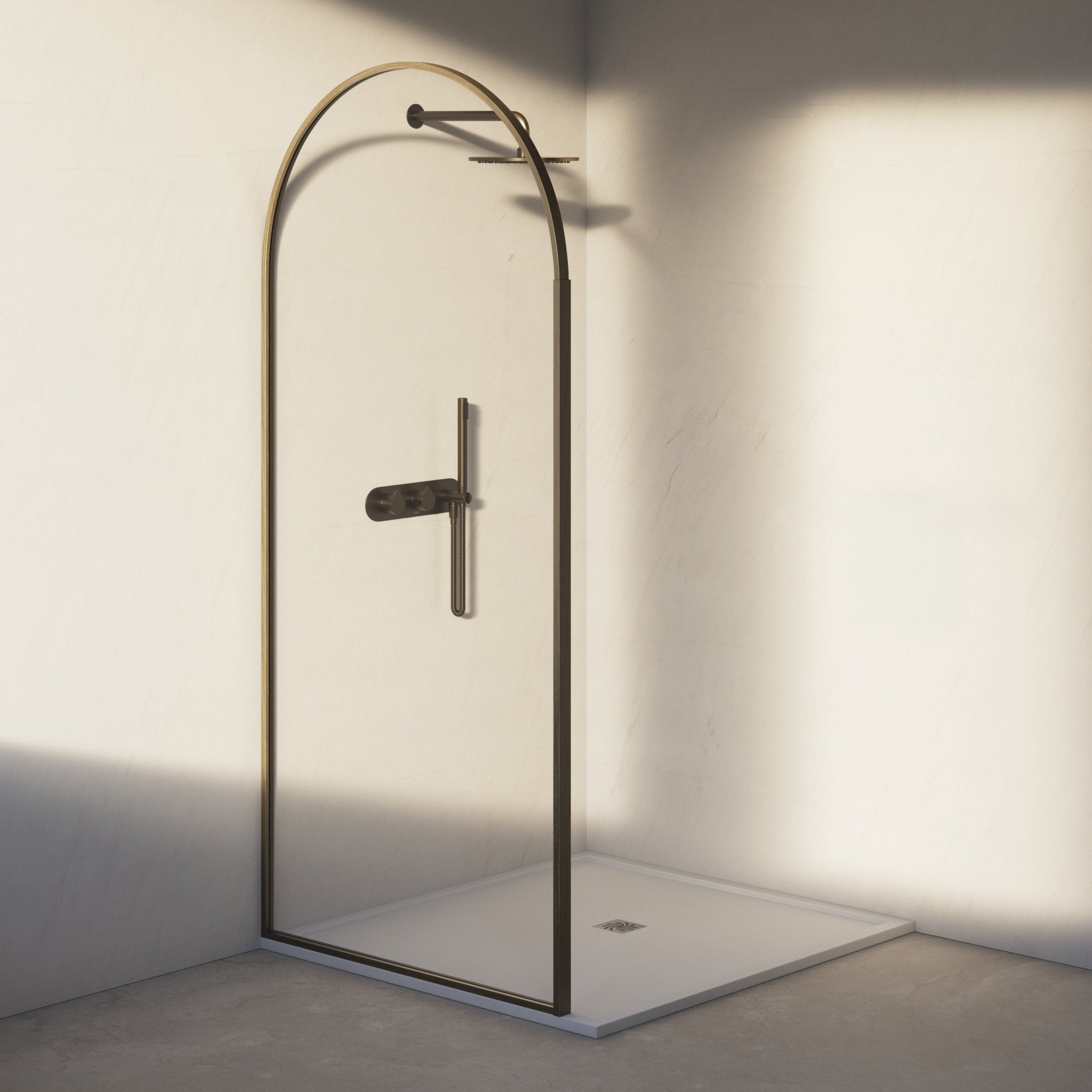Image of Aura Curved Arch Shower Screen - Cavari