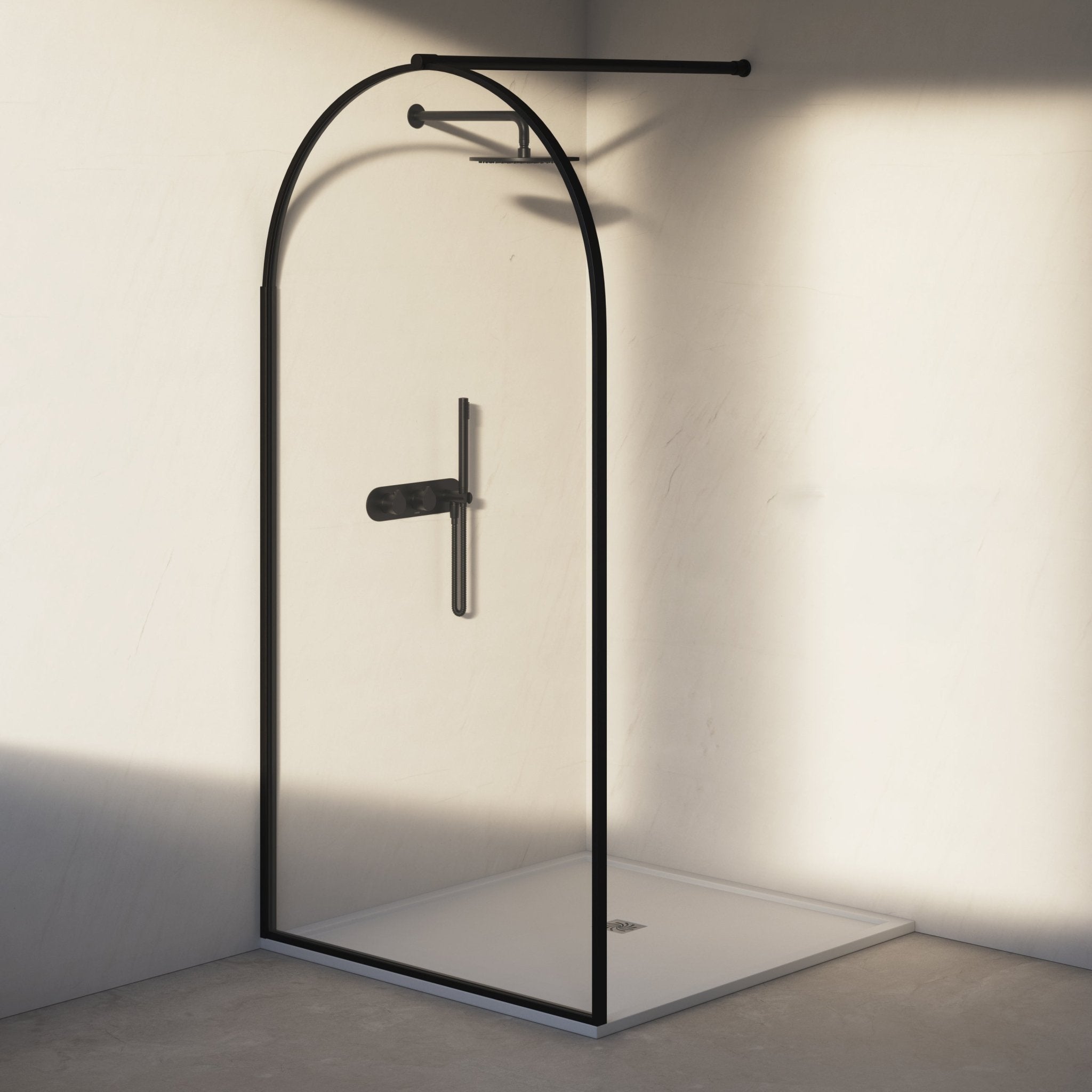 Image of Aura Curved Arch Shower Screen - Cavari