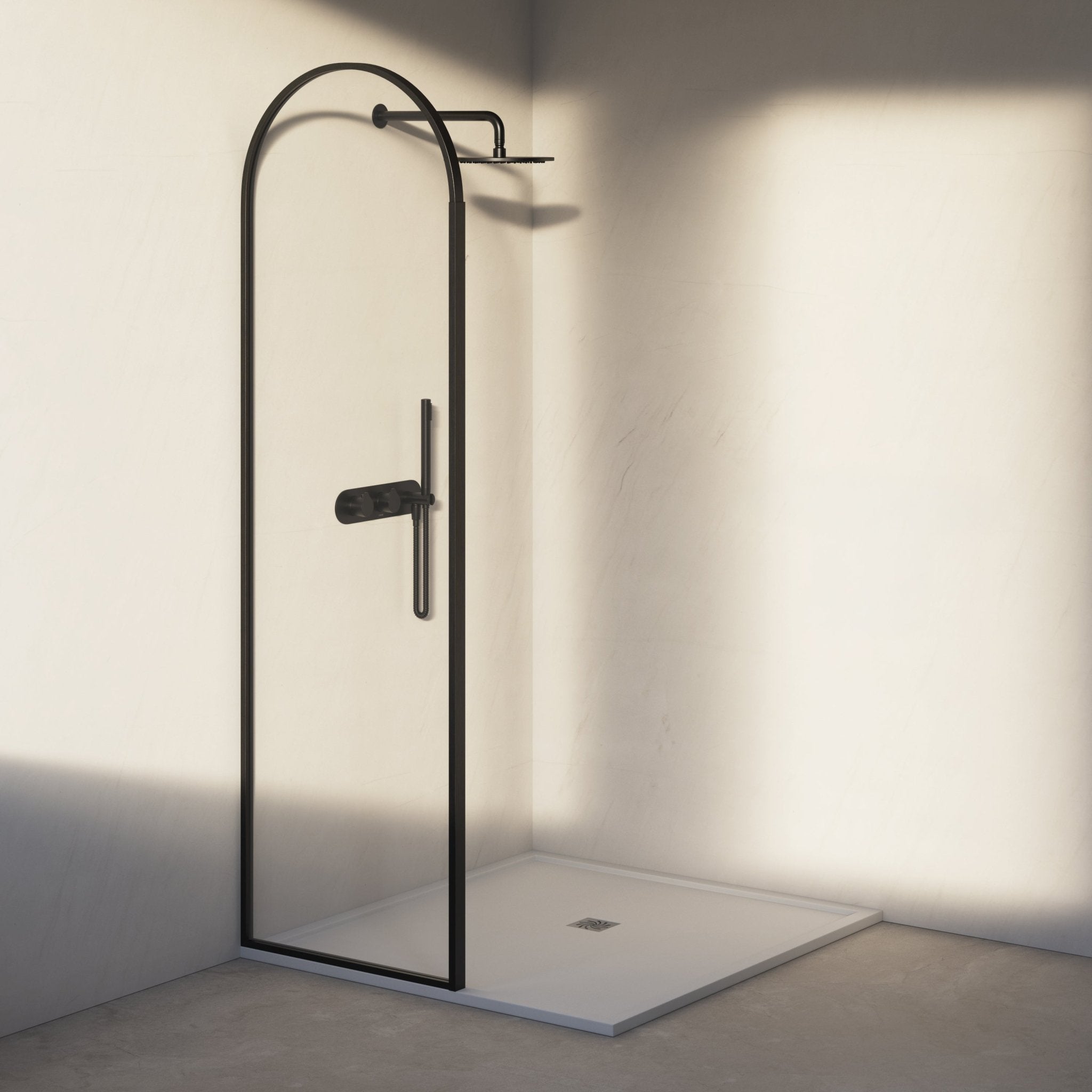 Image of Aura Curved Arch Shower Screen - Cavari