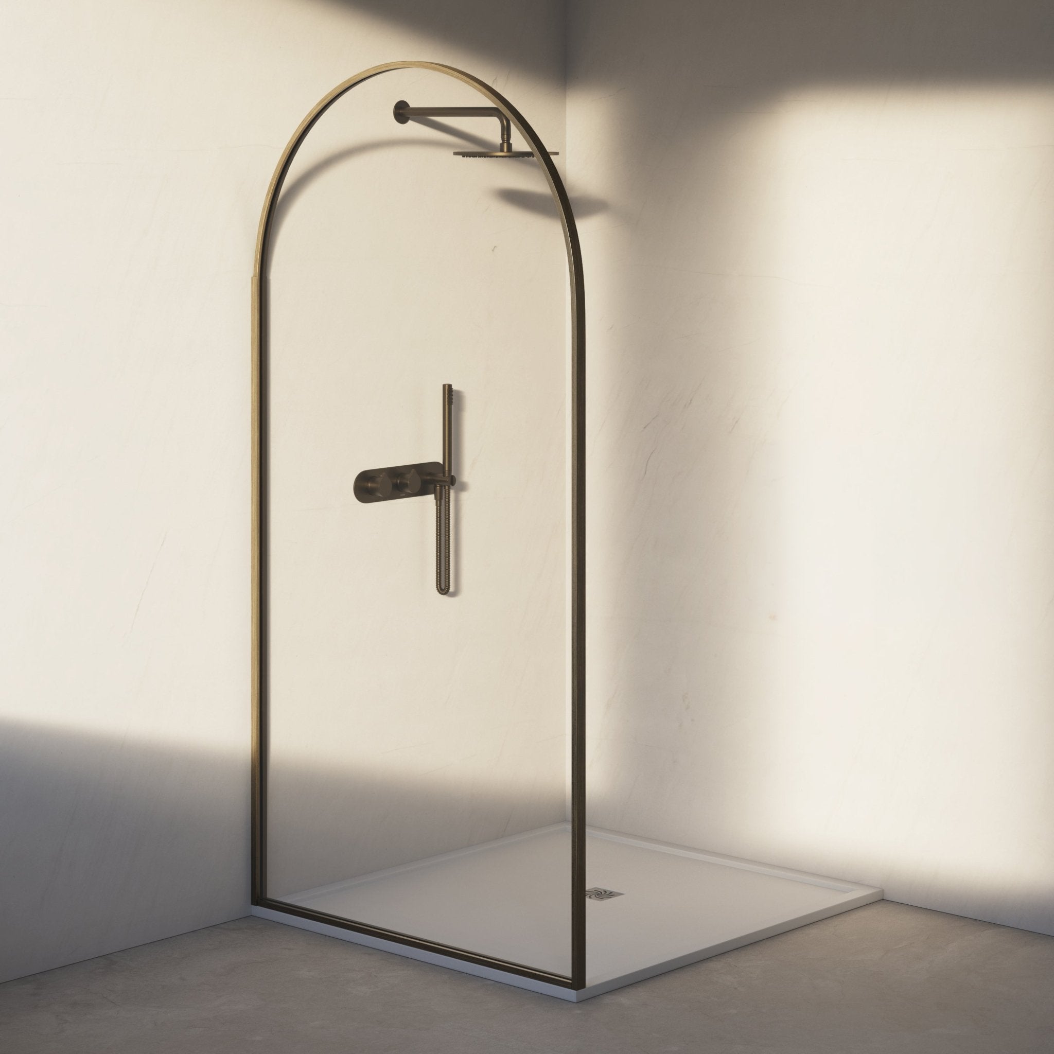 Image of Aura Curved Arch Shower Screen - Cavari