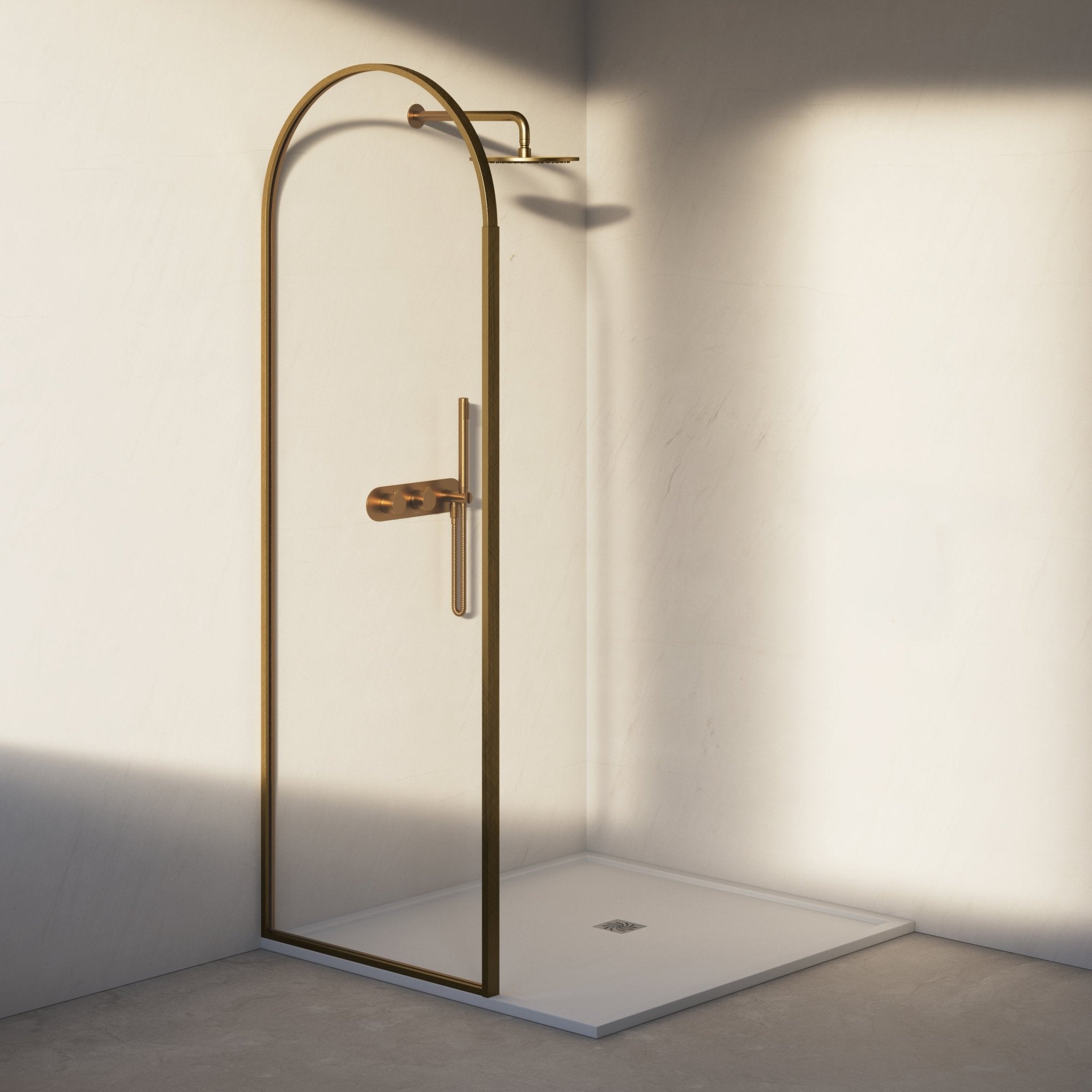 Image of Aura Curved Arch Shower Screen - Cavari