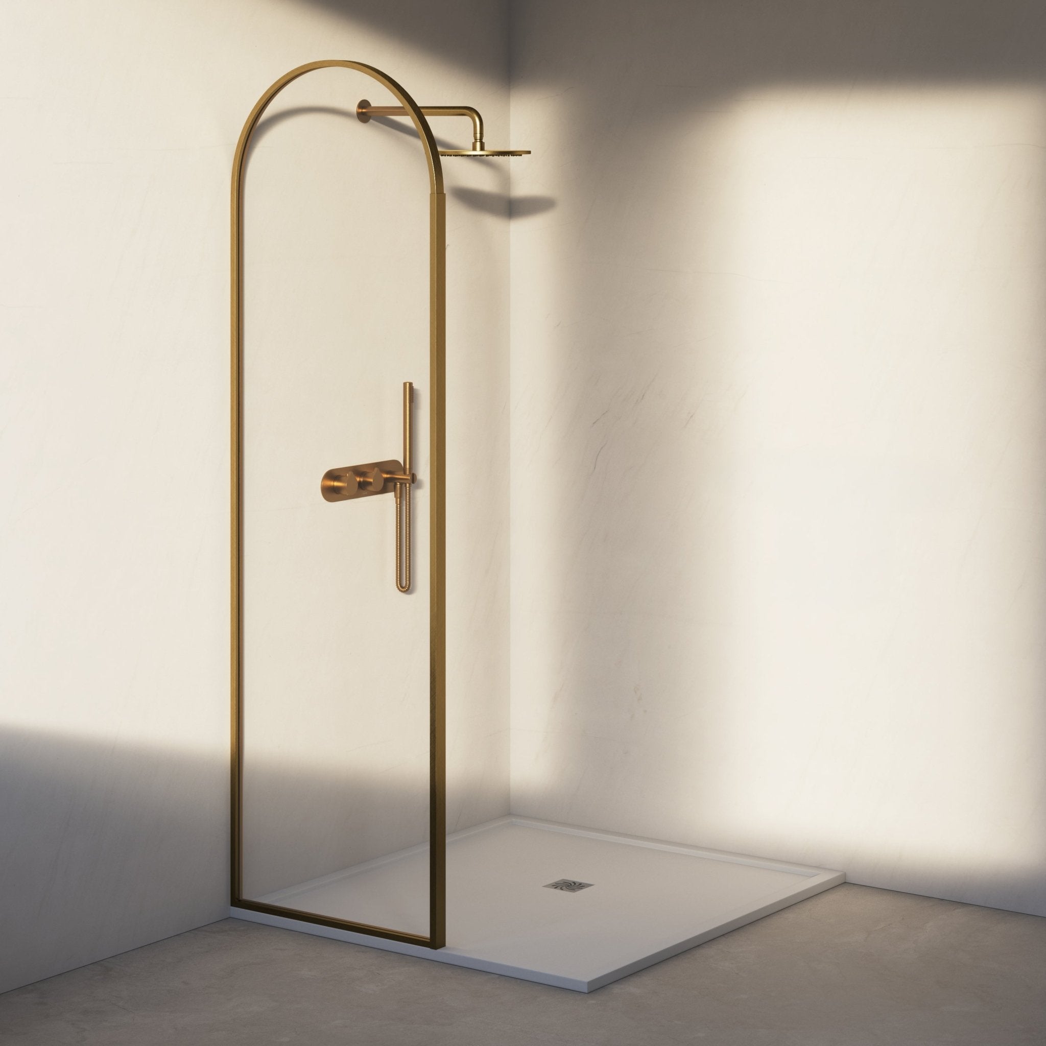 Image of Aura Curved Arch Shower Screen - Cavari