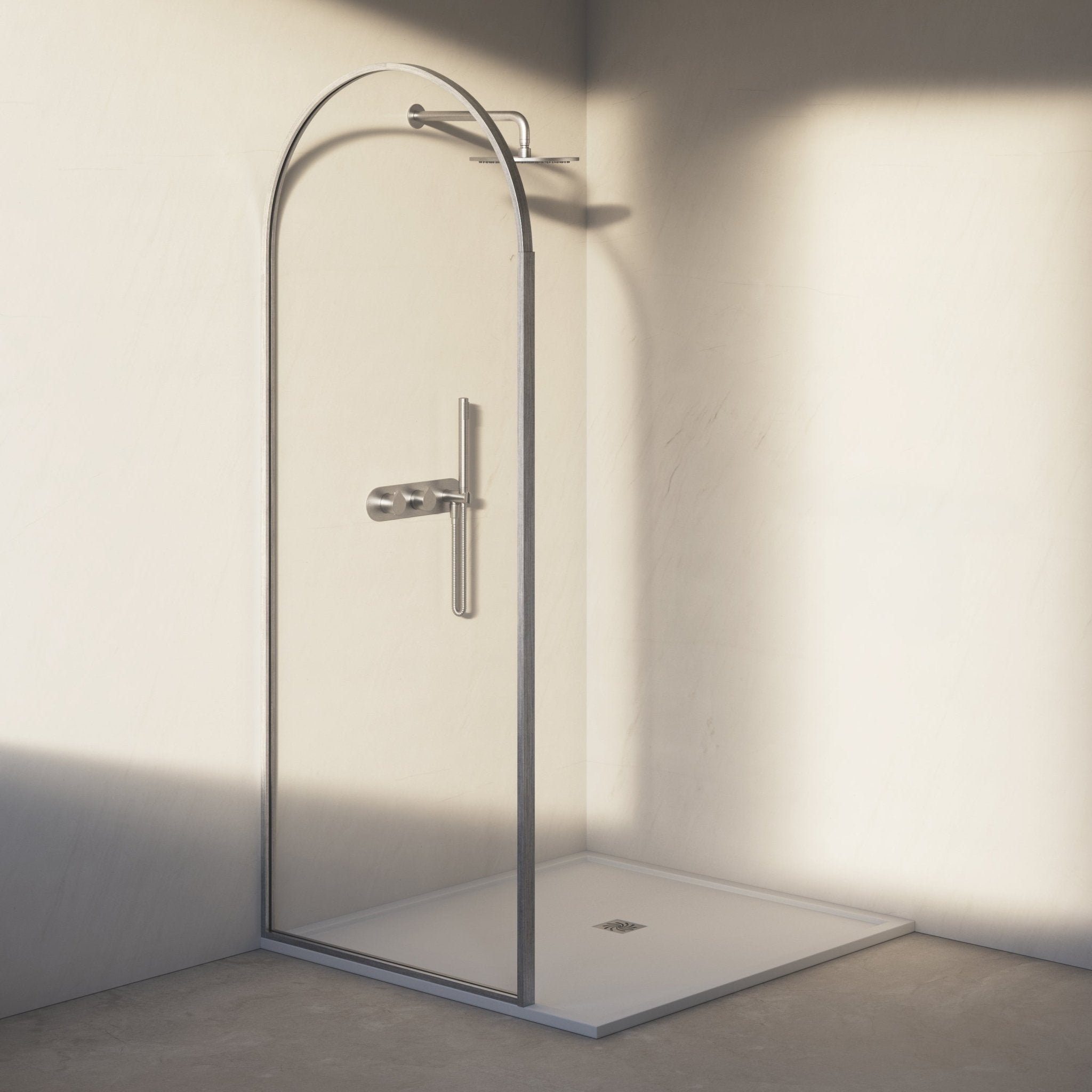 Image of Aura Curved Arch Shower Screen - Cavari