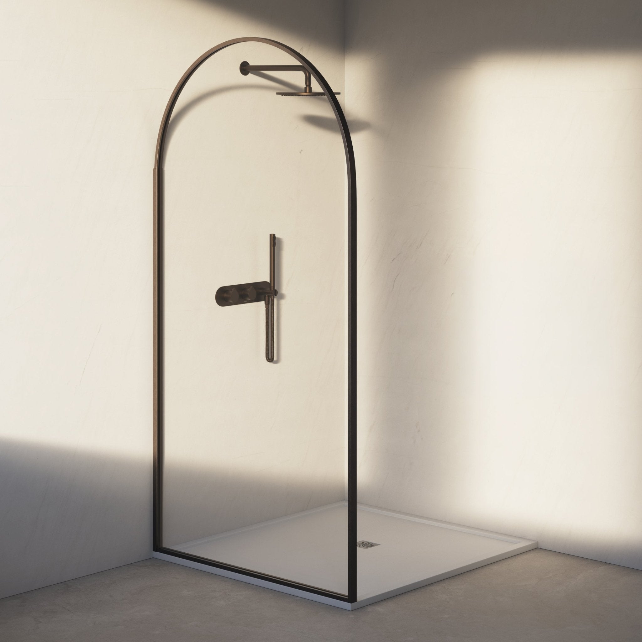 Image of Aura Curved Arch Shower Screen - Cavari