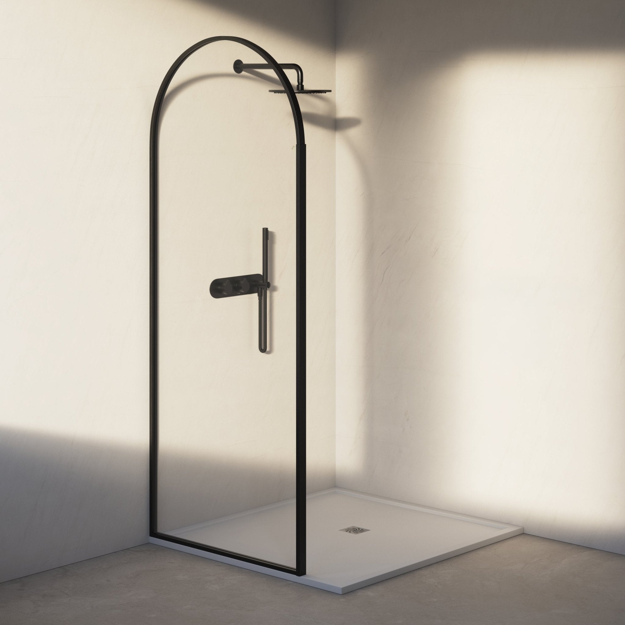 Image of Aura Curved Arch Shower Screen - Cavari