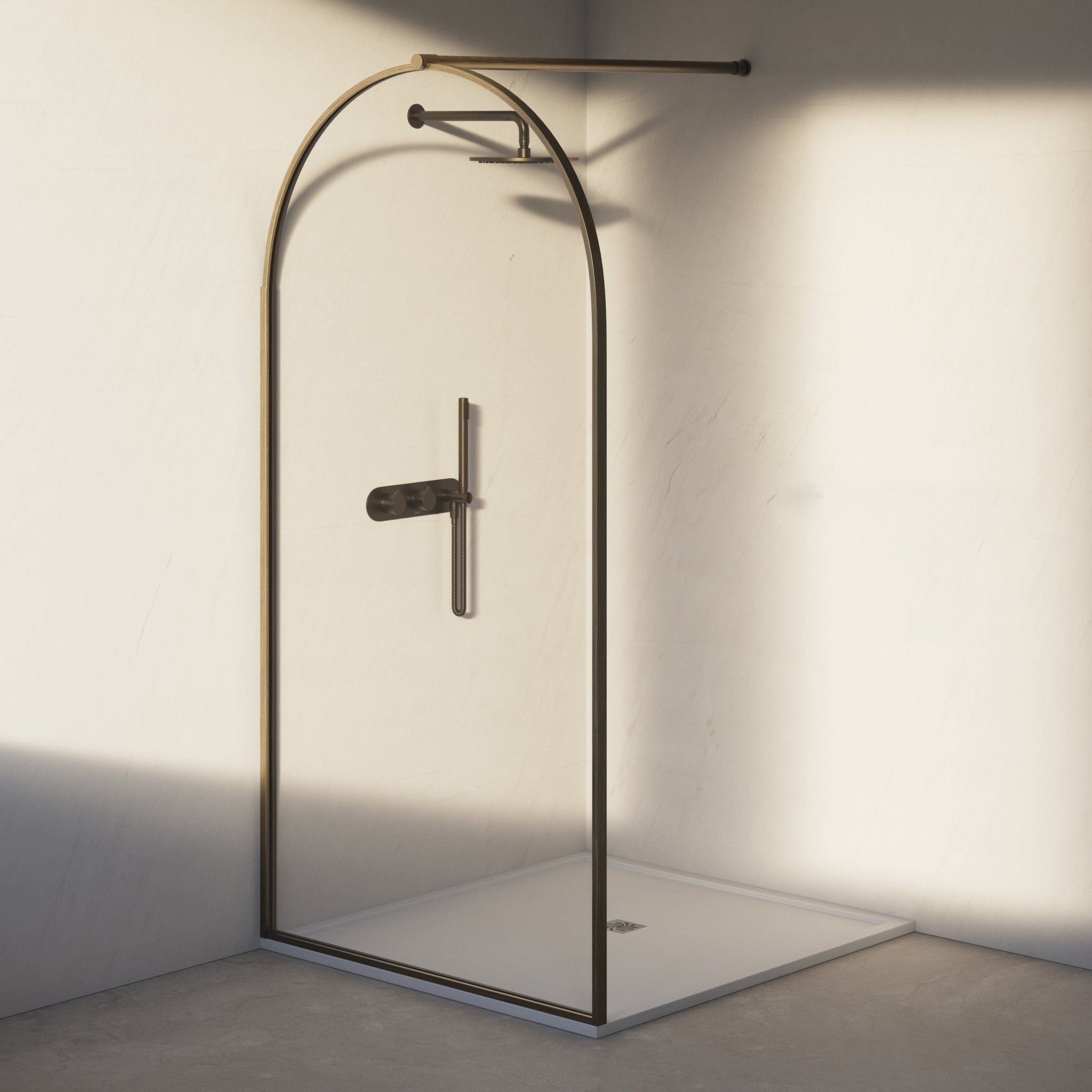 Image of Aura Curved Arch Shower Screen - Cavari